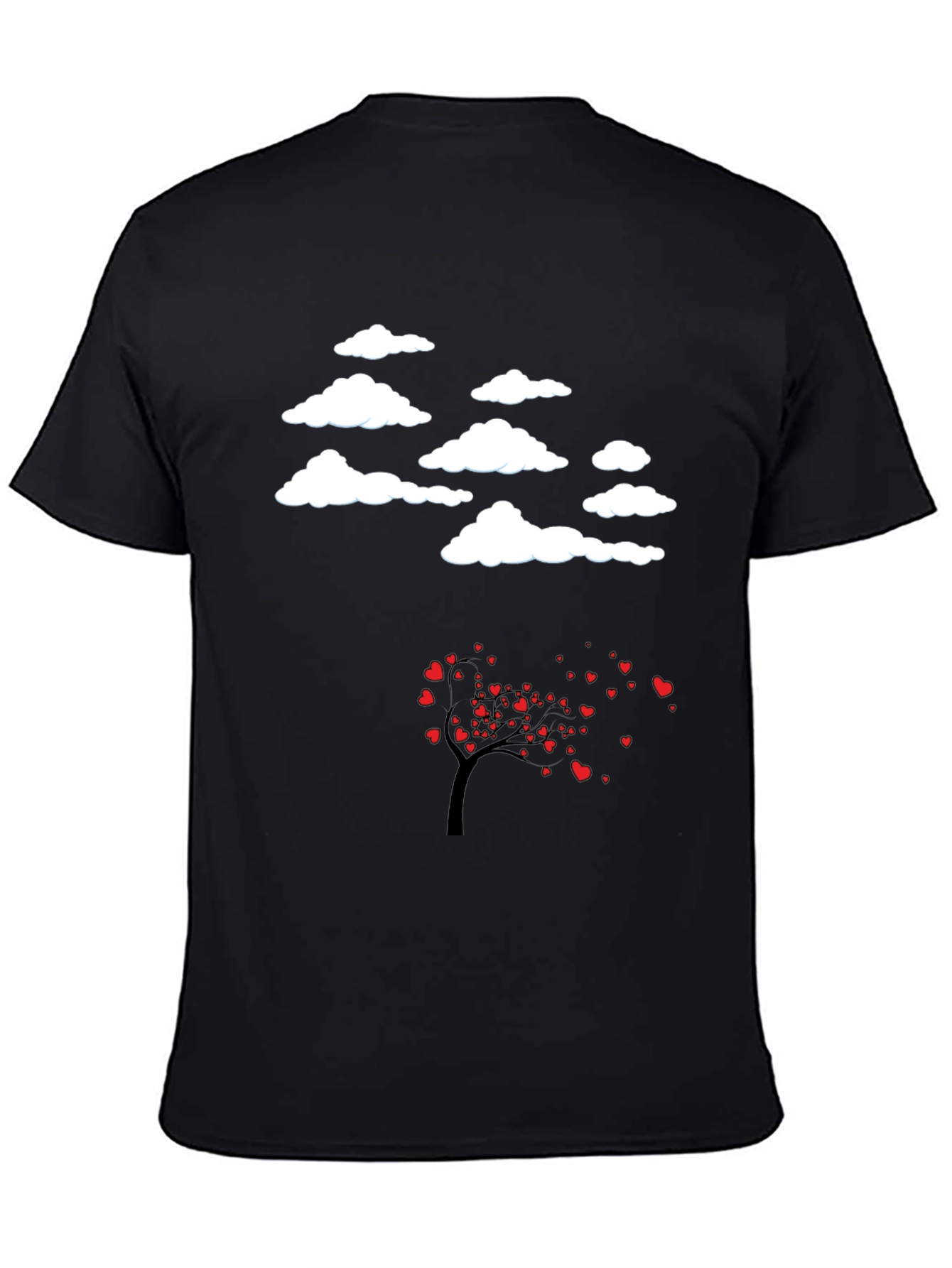 Cloud & Love Tree Black T-Shirt