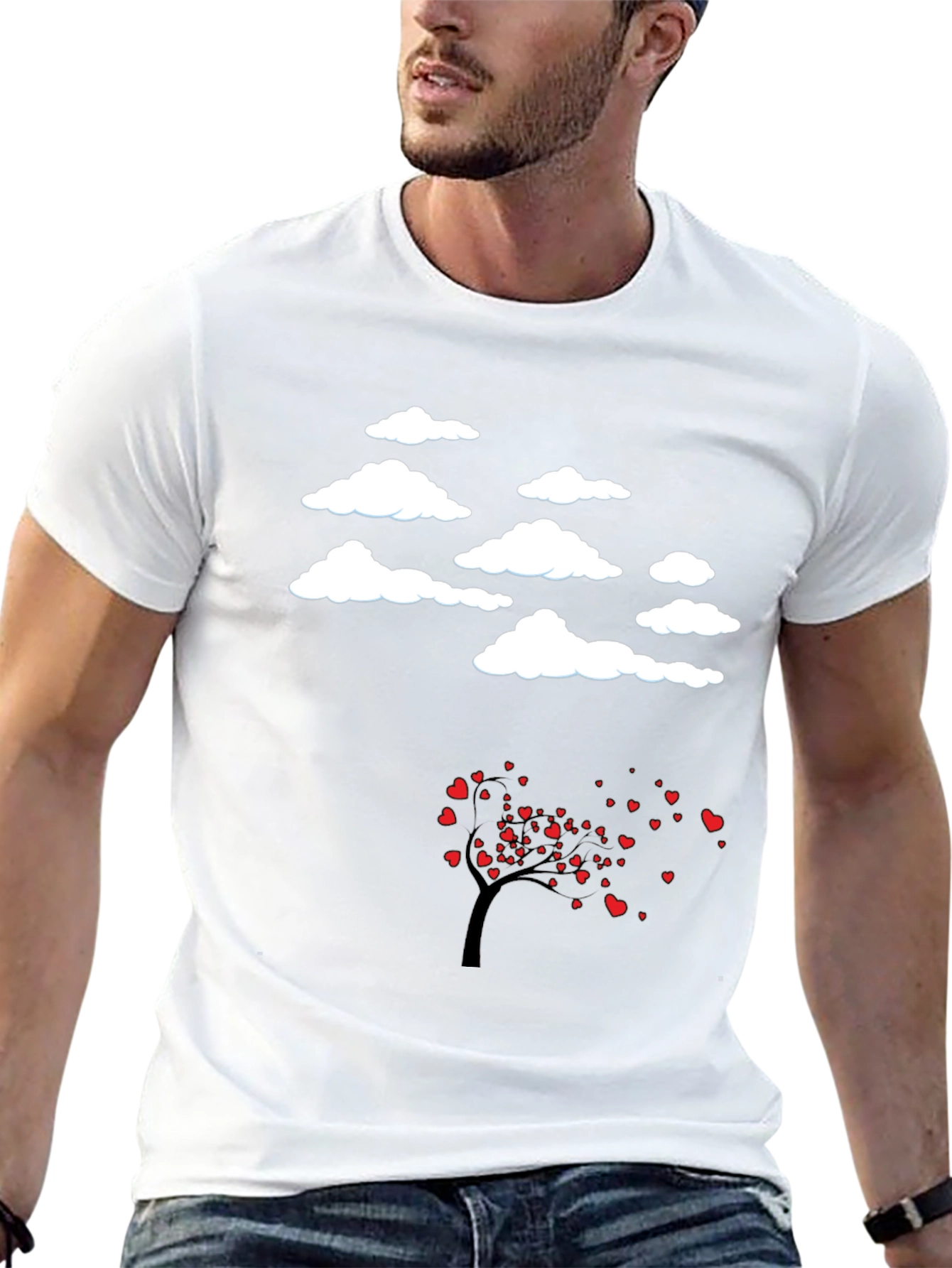 Cloud & Love Tree Black T-Shirt