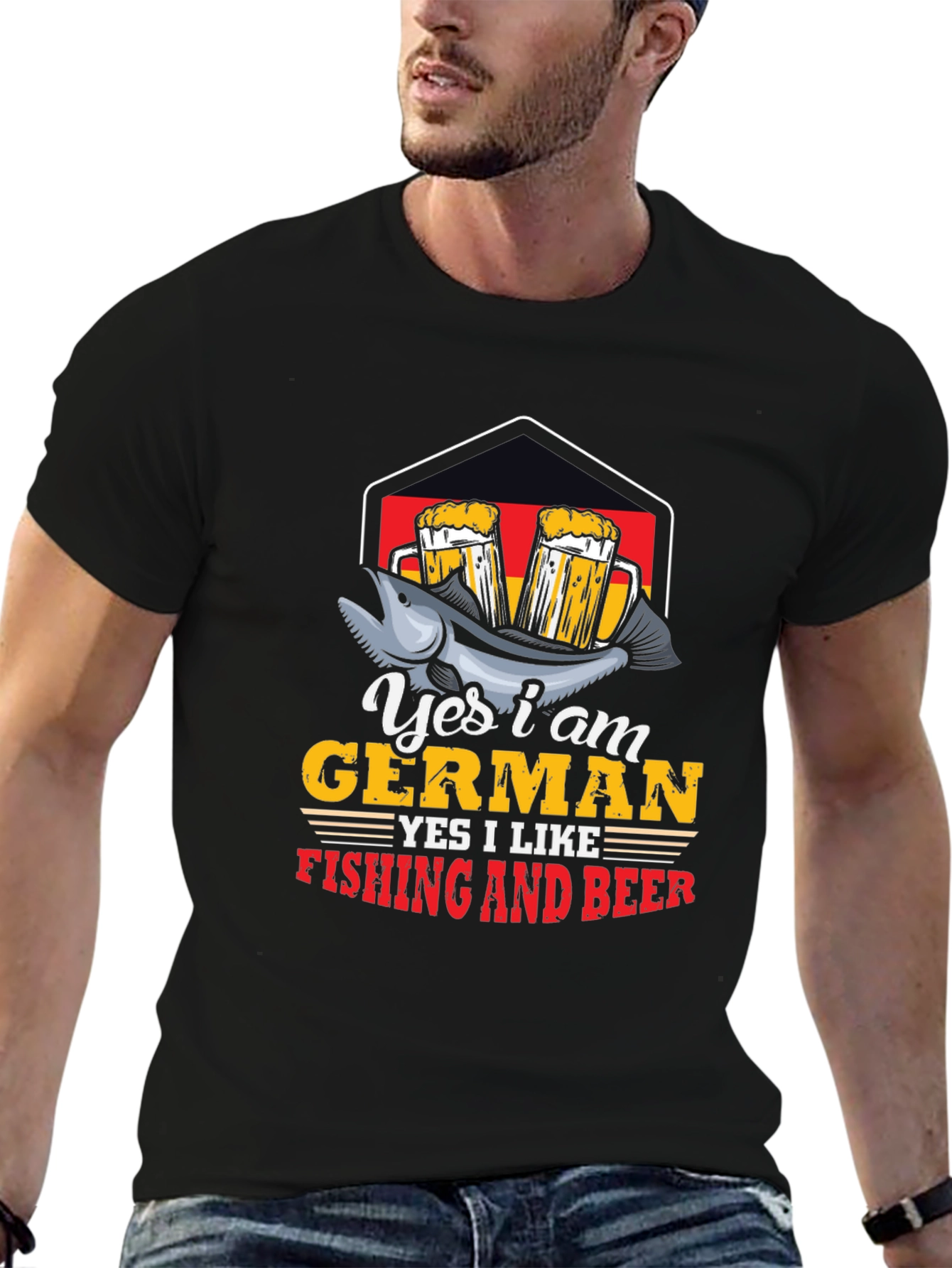 German Fishing and Beer T-Shirt