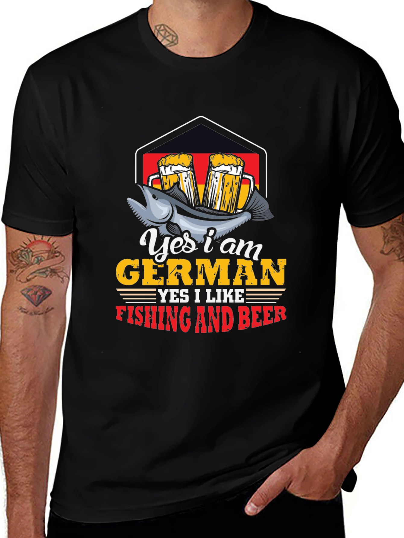 German Fishing and Beer T-Shirt