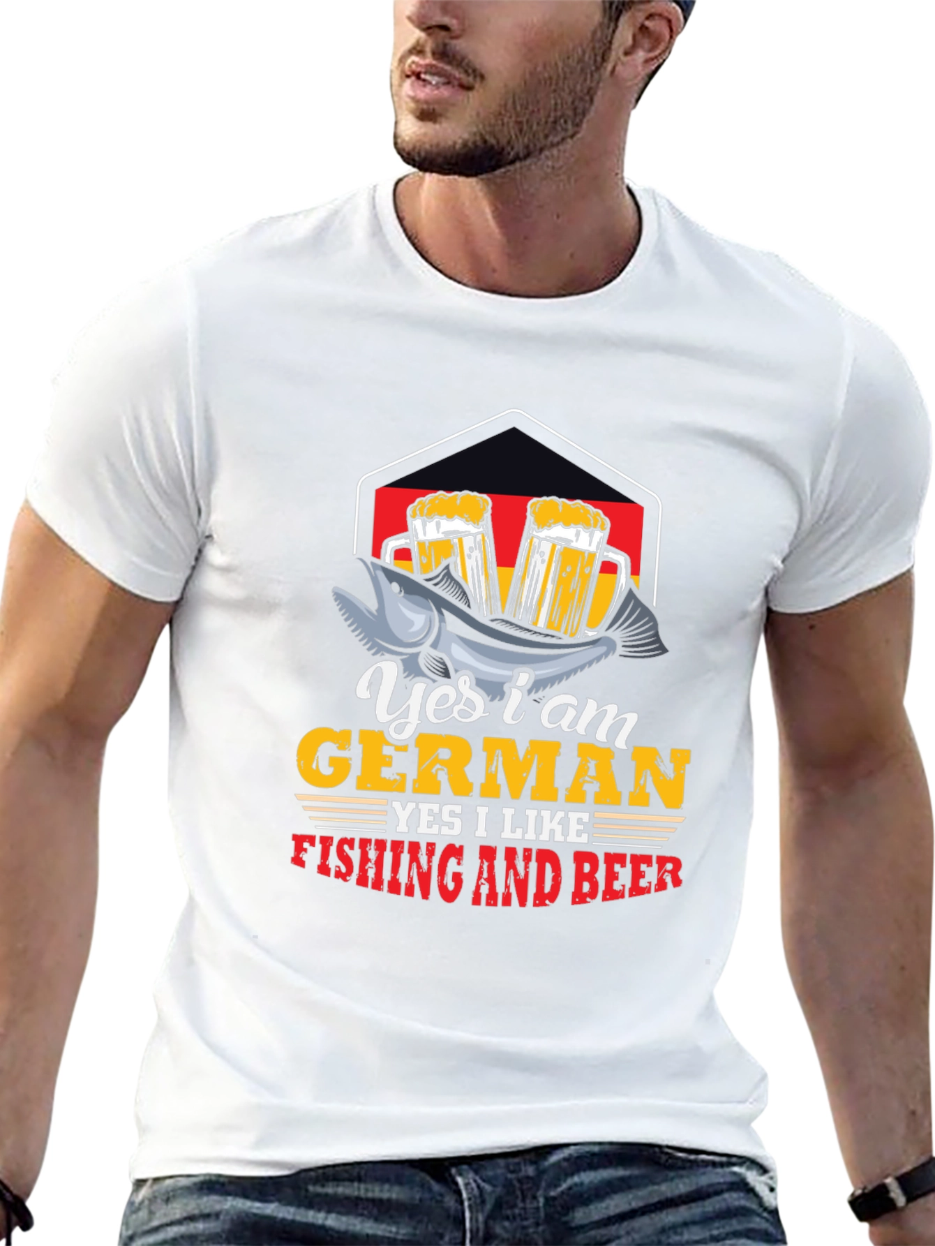 German Fishing and Beer T-Shirt