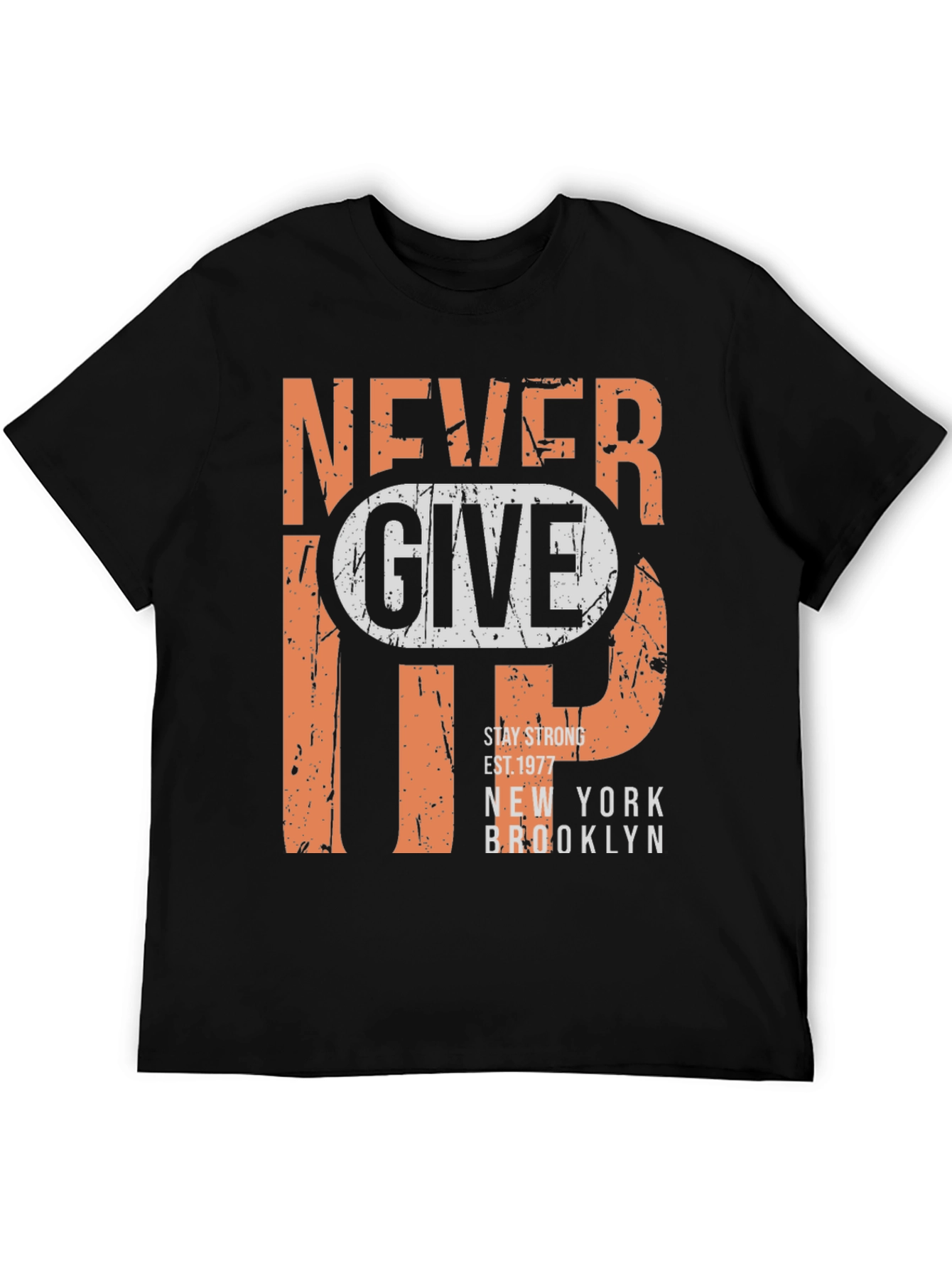 Never Give Up Graphic Tee - Mens T-Shirt