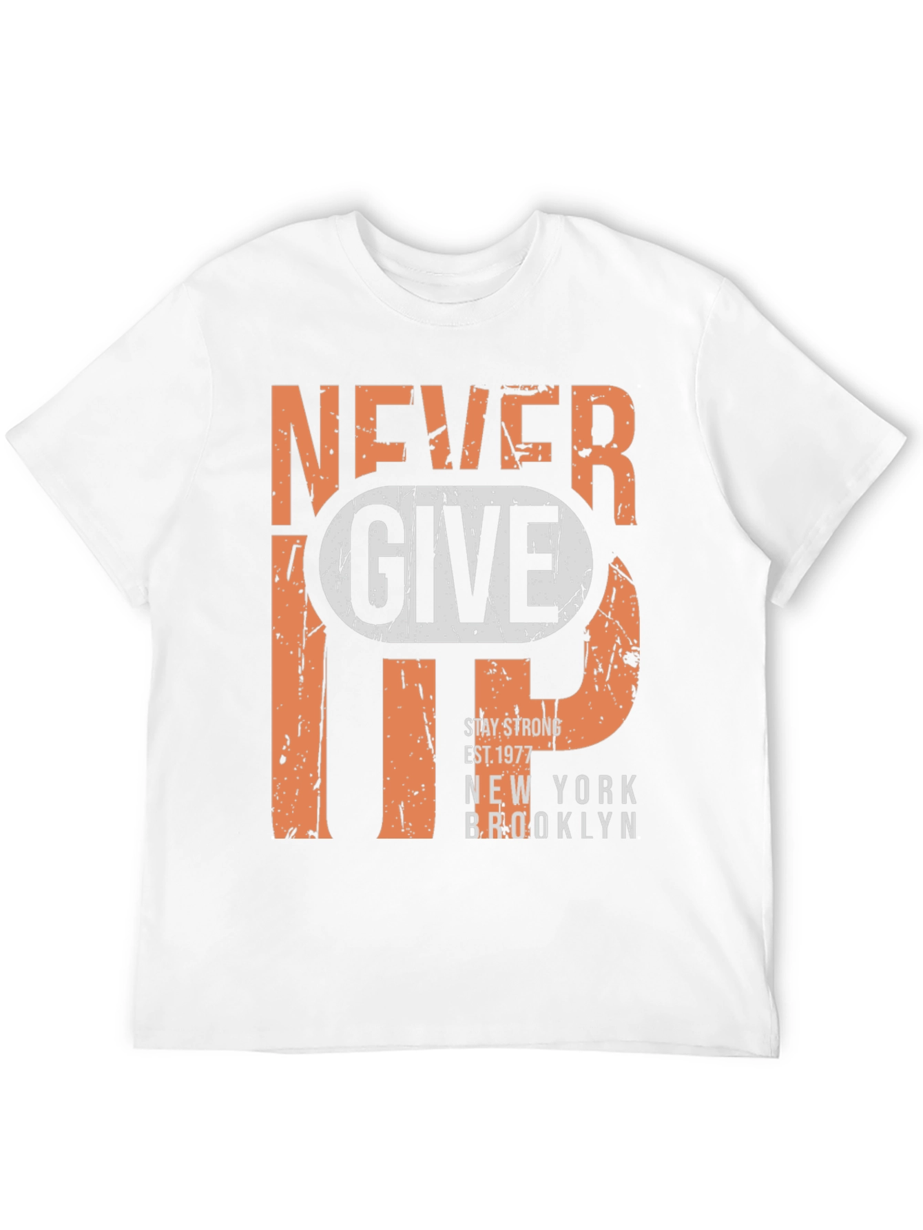 Never Give Up Graphic Tee - Mens T-Shirt