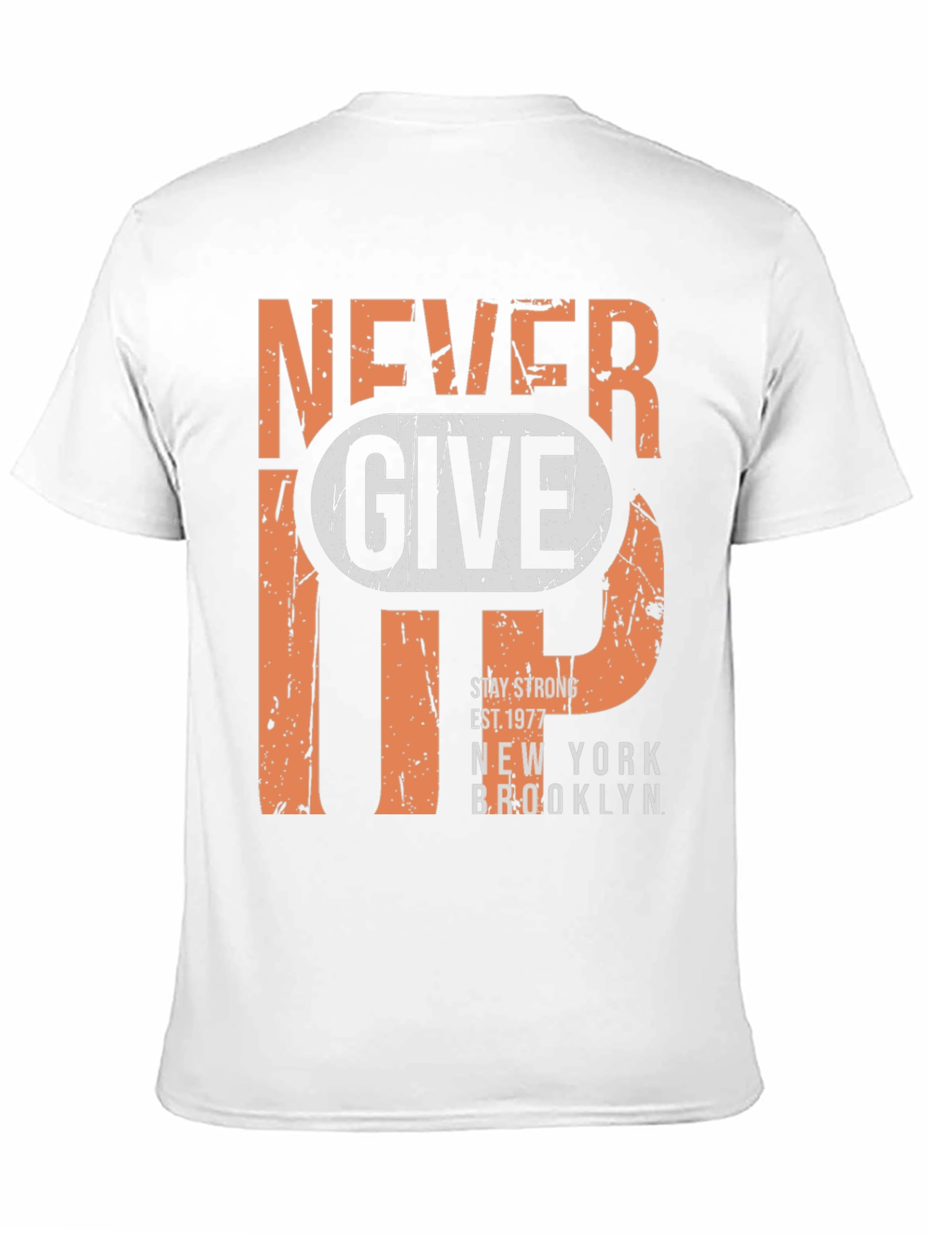 Never Give Up Graphic Tee - Mens T-Shirt