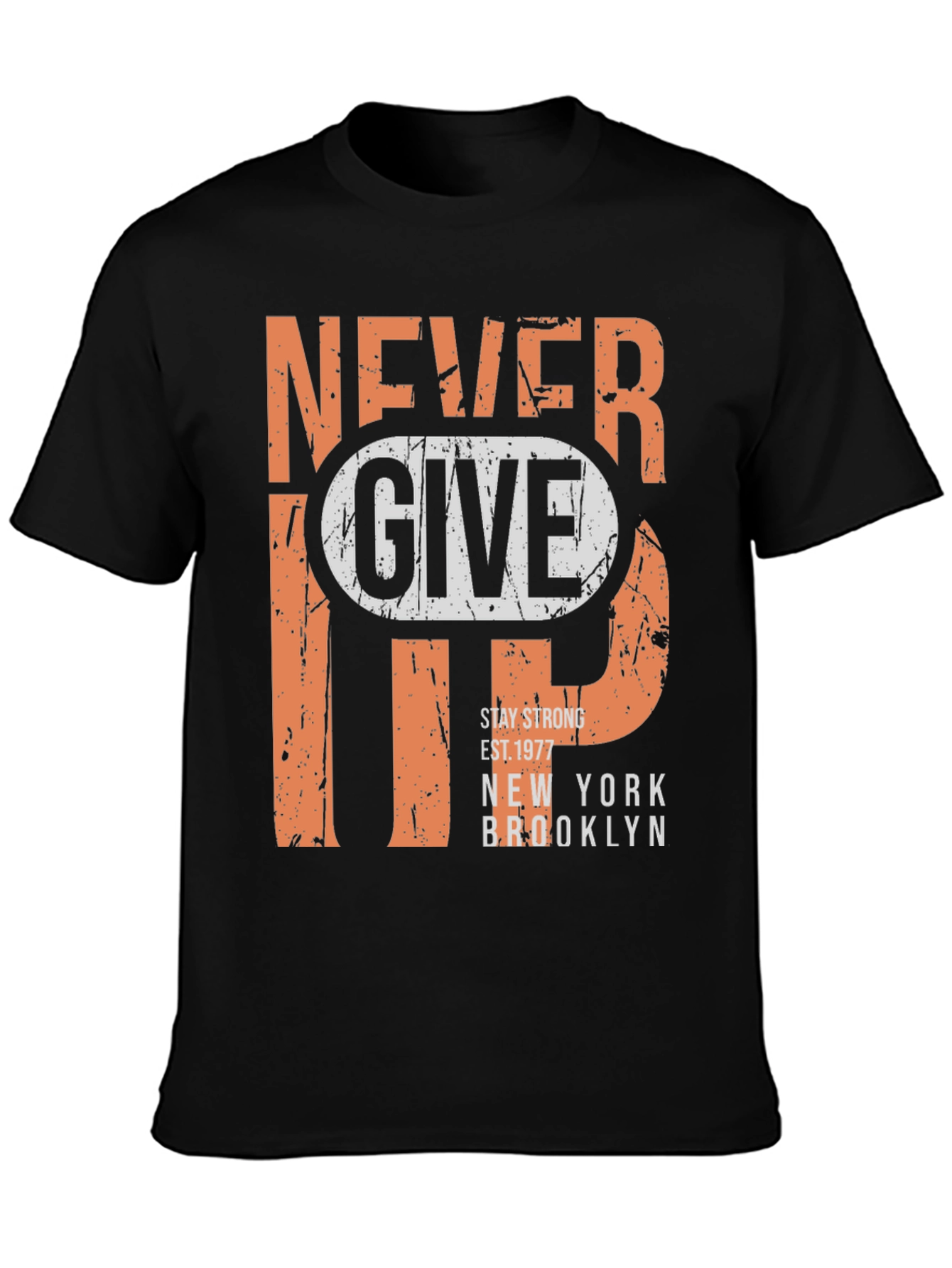 Never Give Up Graphic Tee - Mens T-Shirt