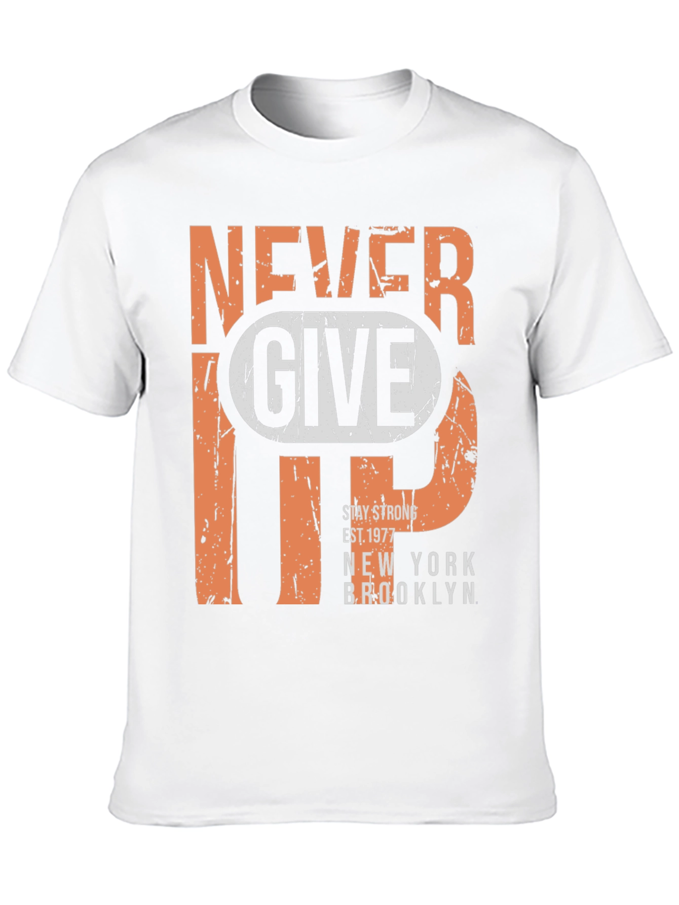 Never Give Up Graphic Tee - Mens T-Shirt