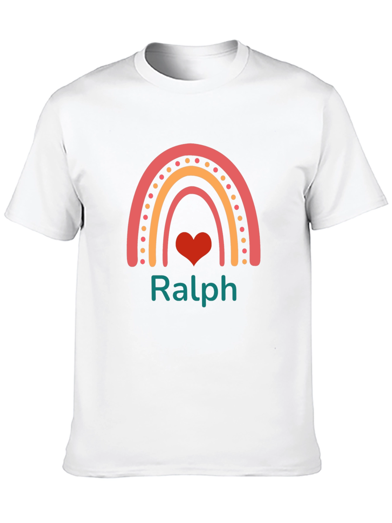 Personalized Rainbow Heart Mens T-Shirt - Ralph