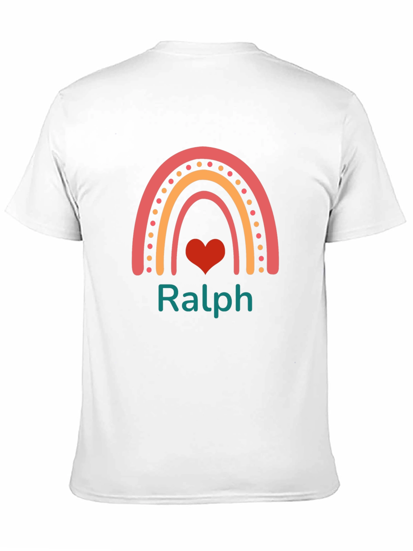 Personalized Rainbow Heart Mens T-Shirt - Ralph