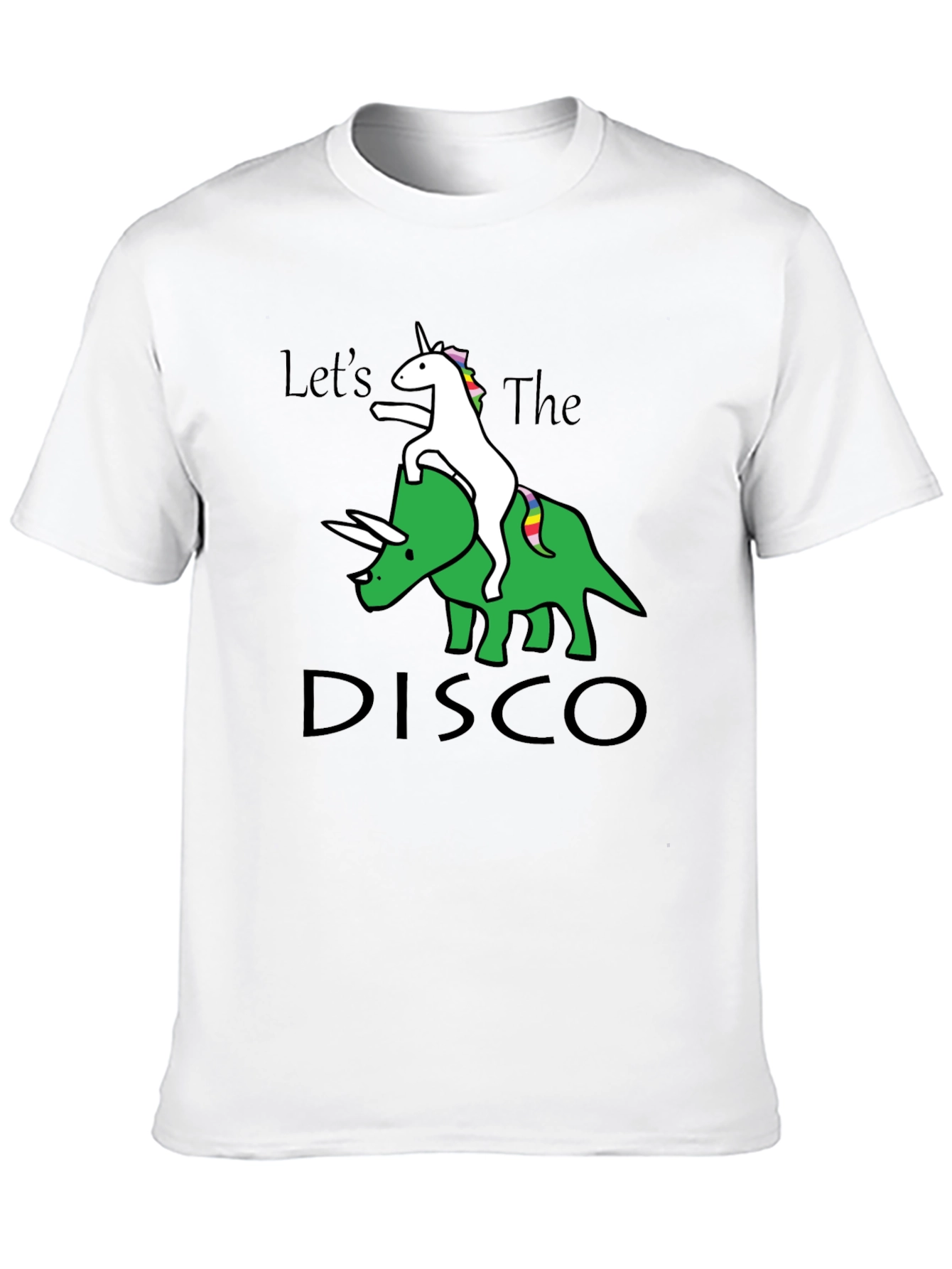 Unicorn Riding Dinosaur Disco T-Shirt
