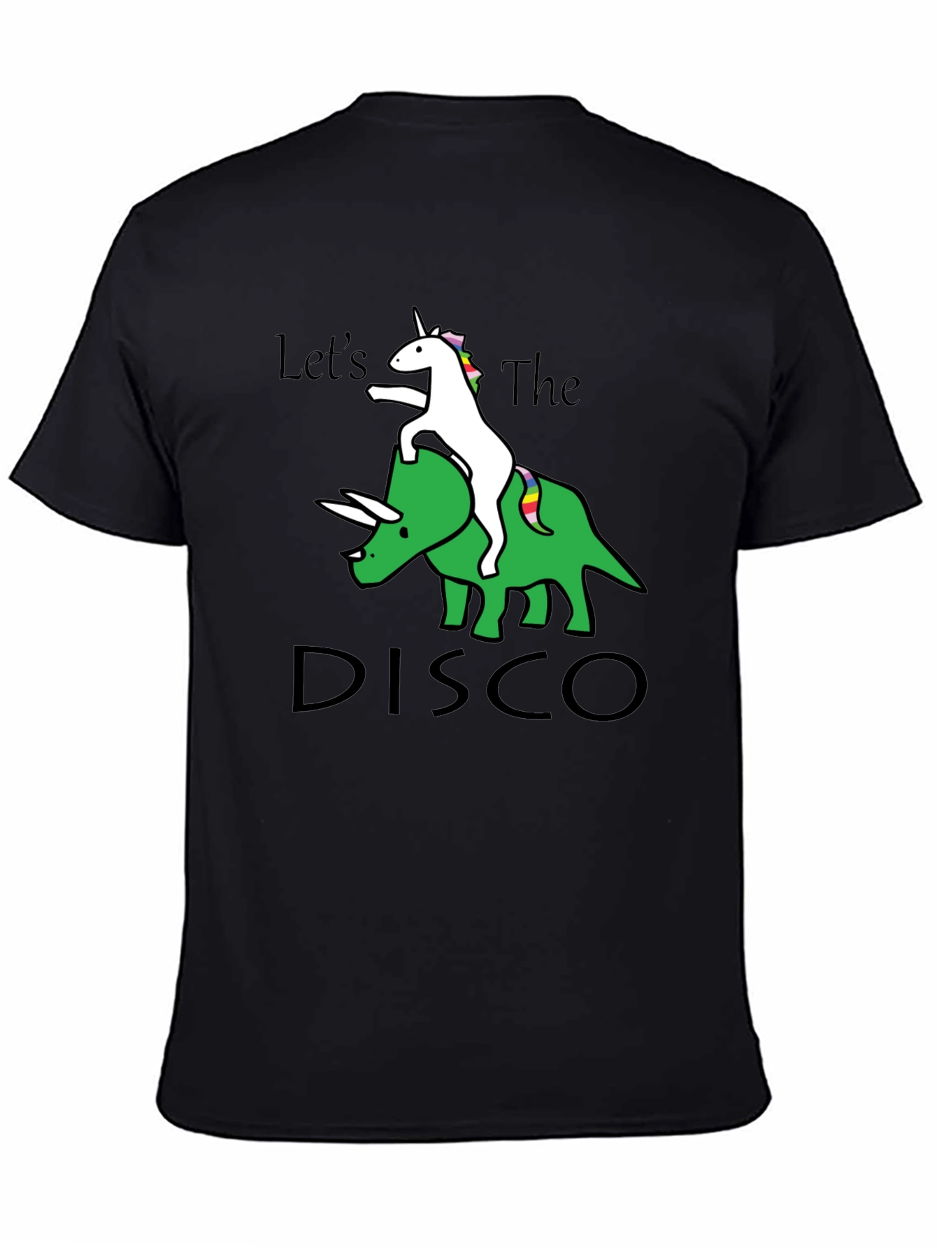 Unicorn Riding Dinosaur Disco T-Shirt