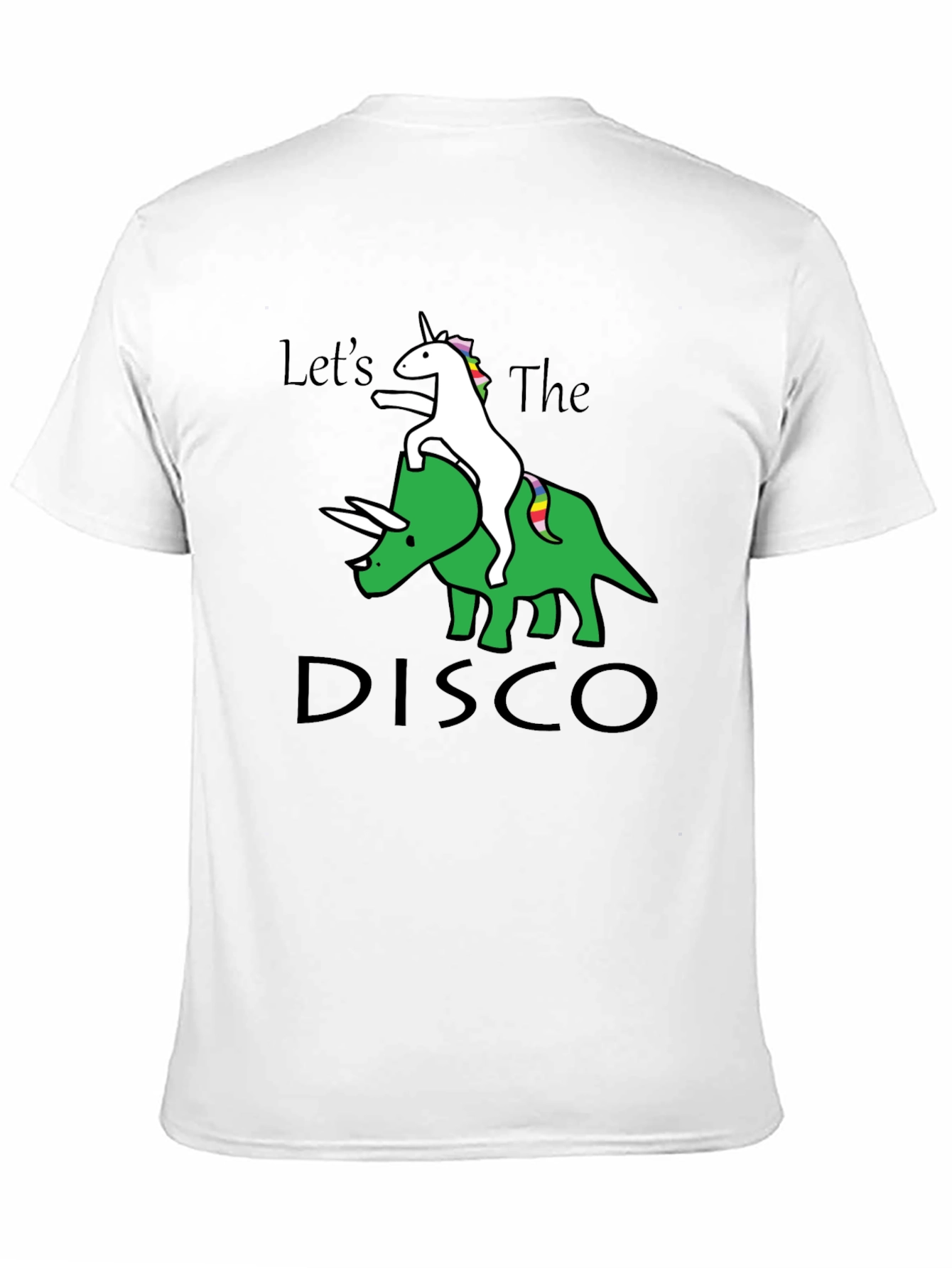 Unicorn Riding Dinosaur Disco T-Shirt