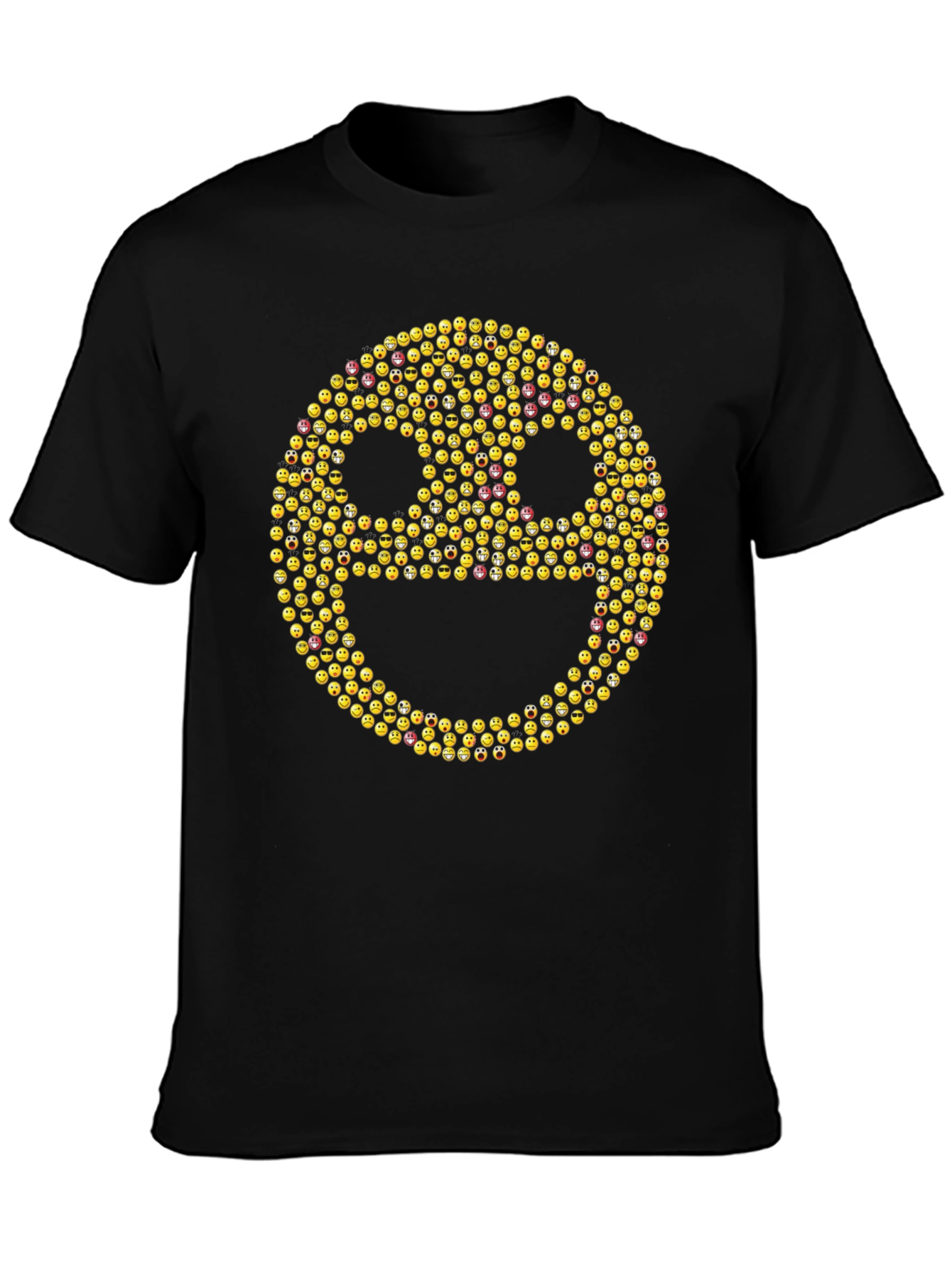 Emoji Smiley Face Graphic Tee - Black