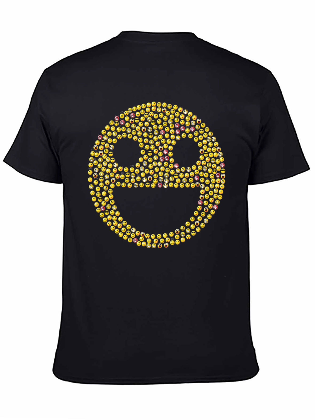Emoji Smiley Face Graphic Tee - Black