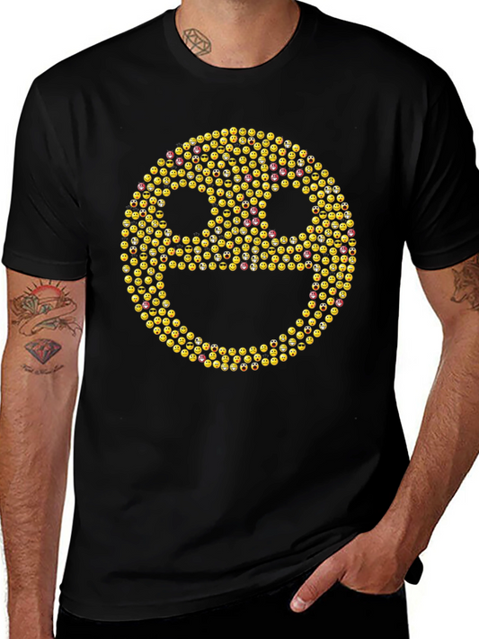 Emoji Smiley Face Graphic Tee - Black