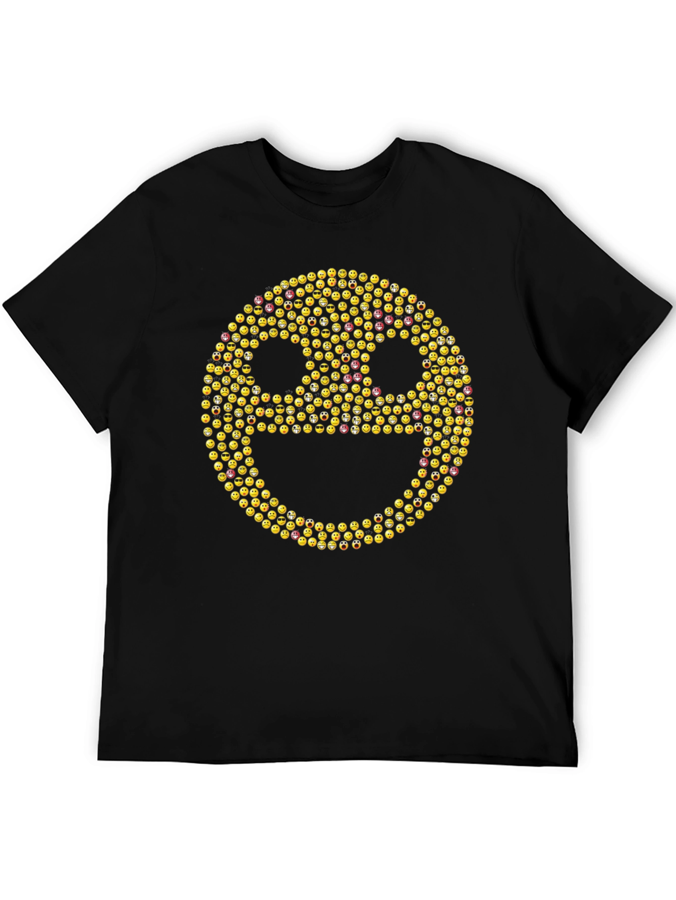 Emoji Smiley Face Graphic Tee - Black