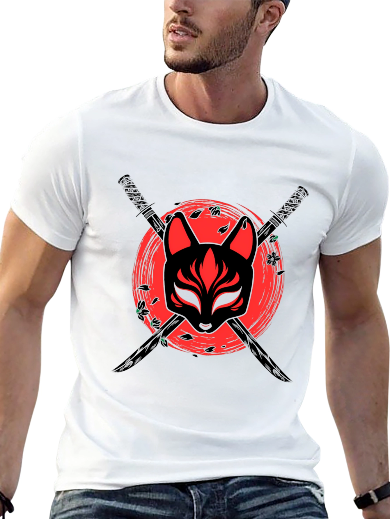 Samurai Fox T-Shirt - Black Cotton Tee