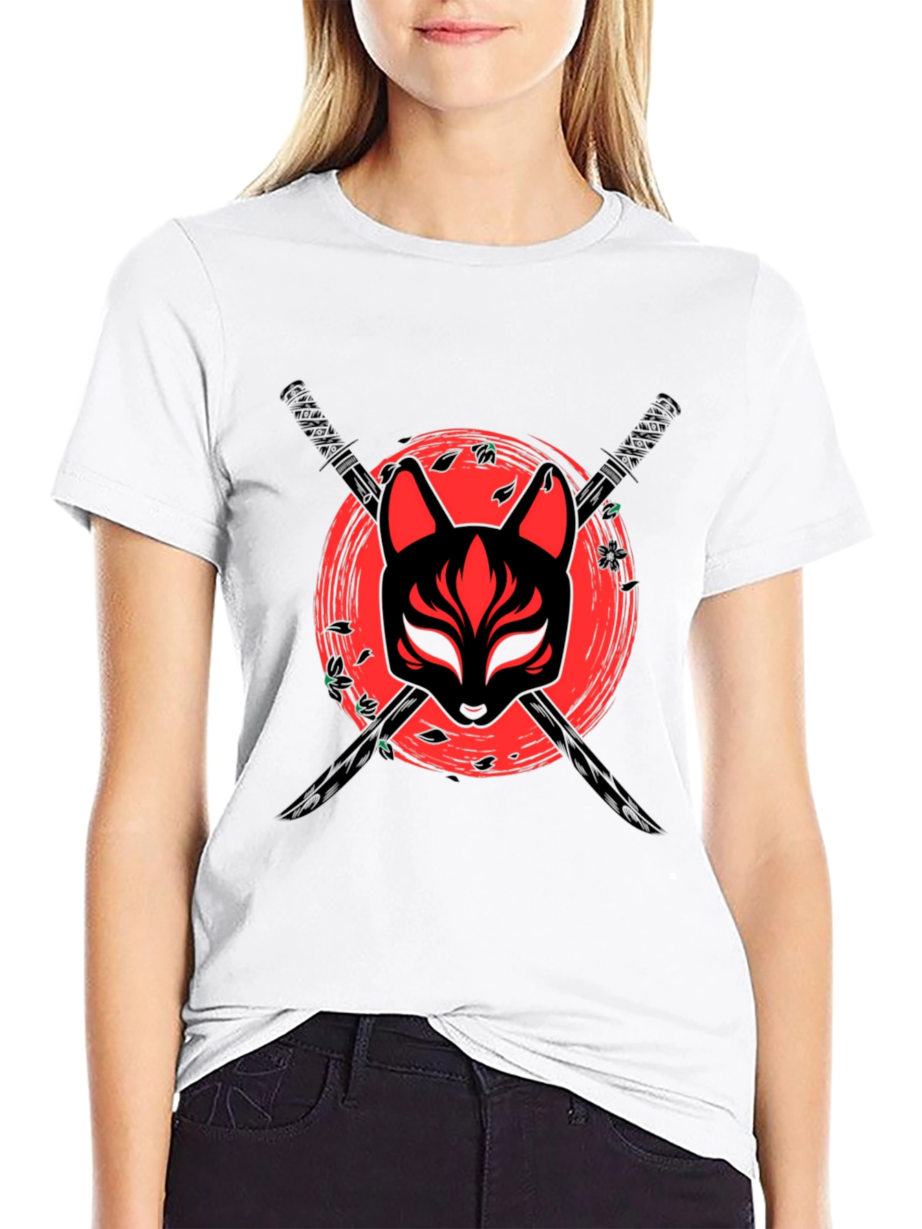Samurai Fox T-Shirt - Black Cotton Tee