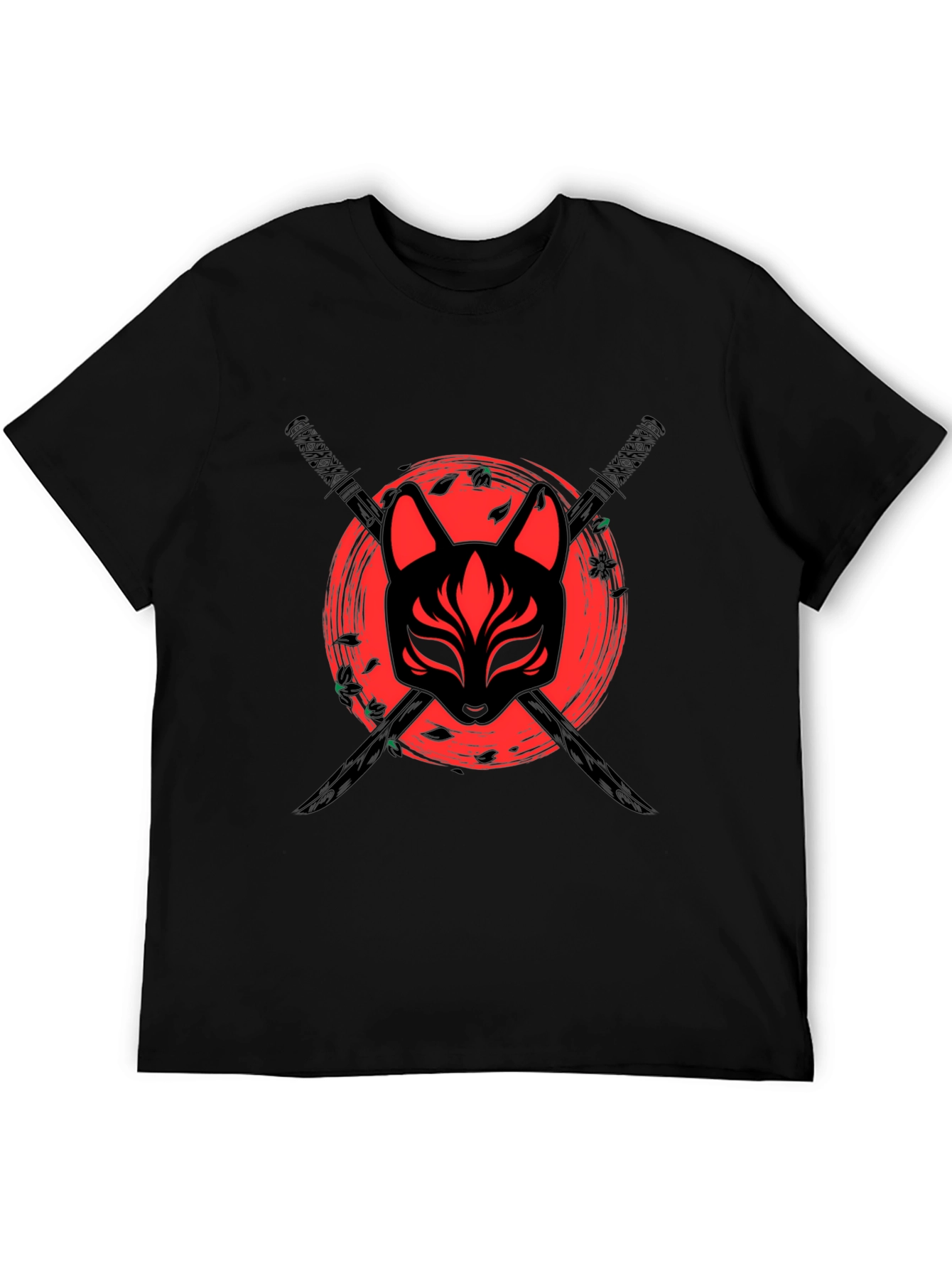 Samurai Fox T-Shirt - Black Cotton Tee