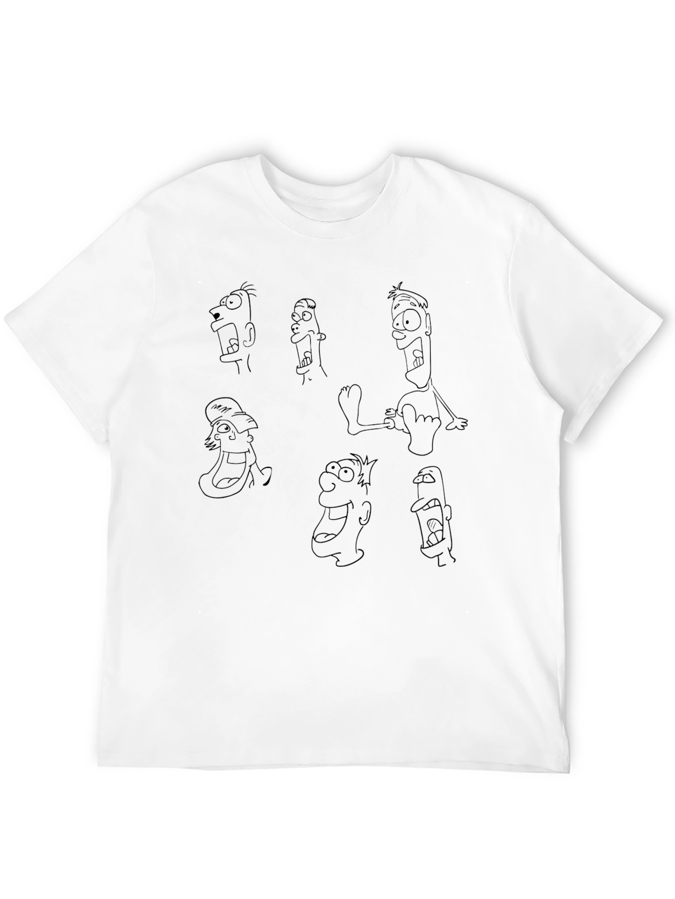Funny Face Sketches Black T-Shirt