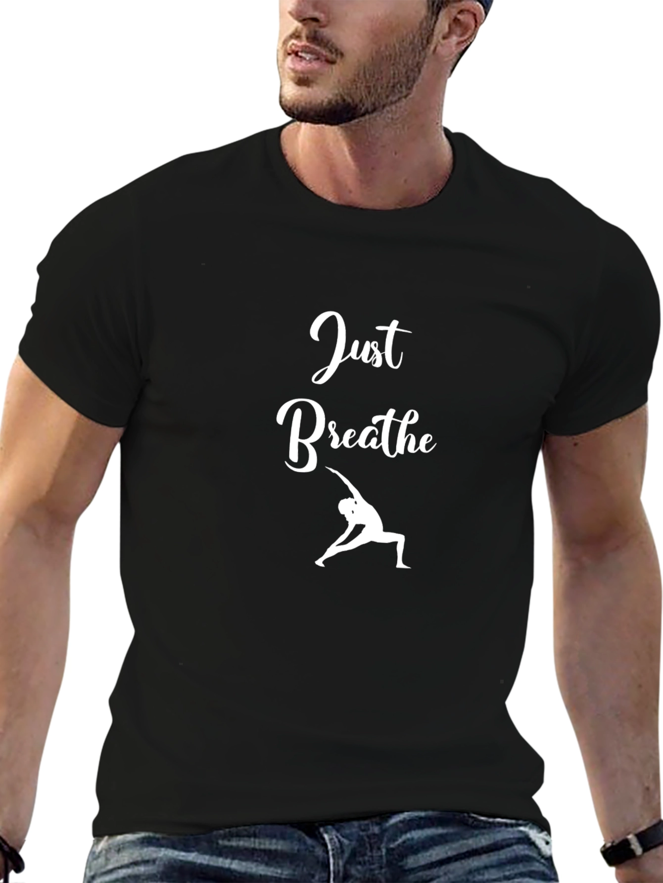 Just Breathe Yoga Black T-Shirt