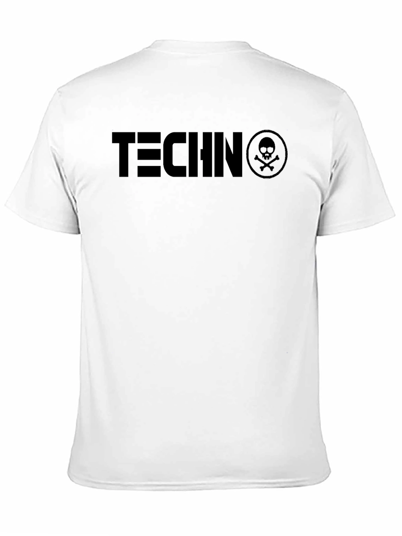 Techno Skull Graphic Tee - Black Crew Neck T-Shirt