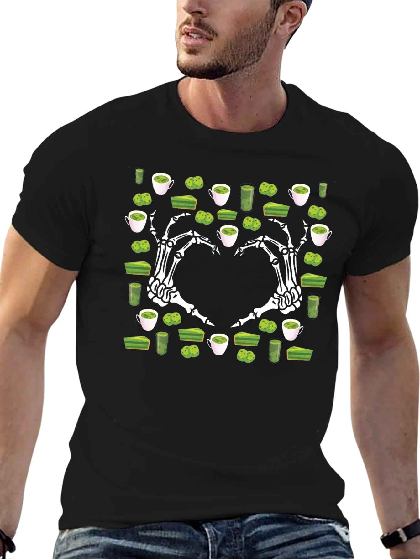 Matcha Lover T-Shirt Skeleton Hand Heart