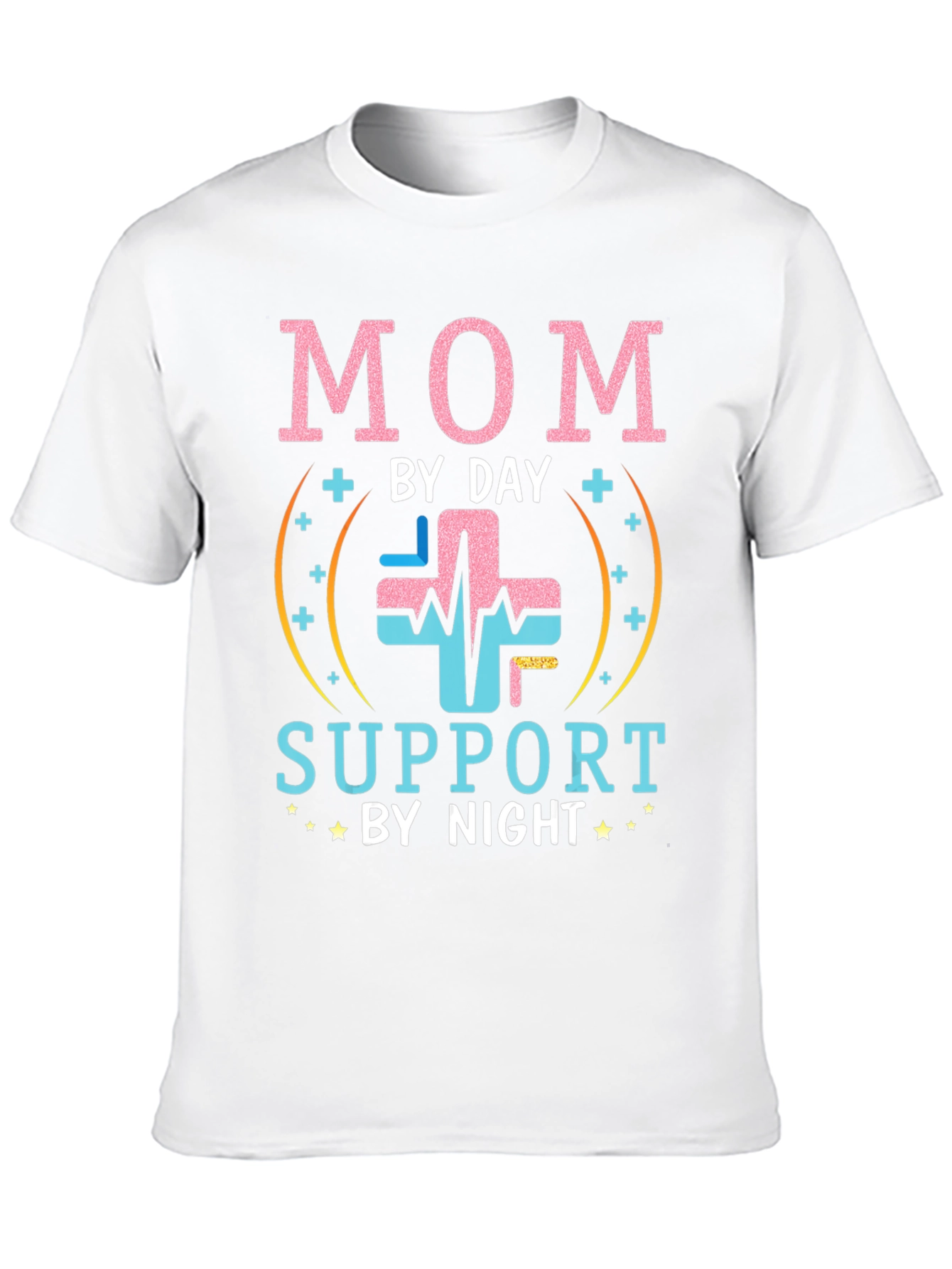 Mom By Day Support By Night Black T-Shirt