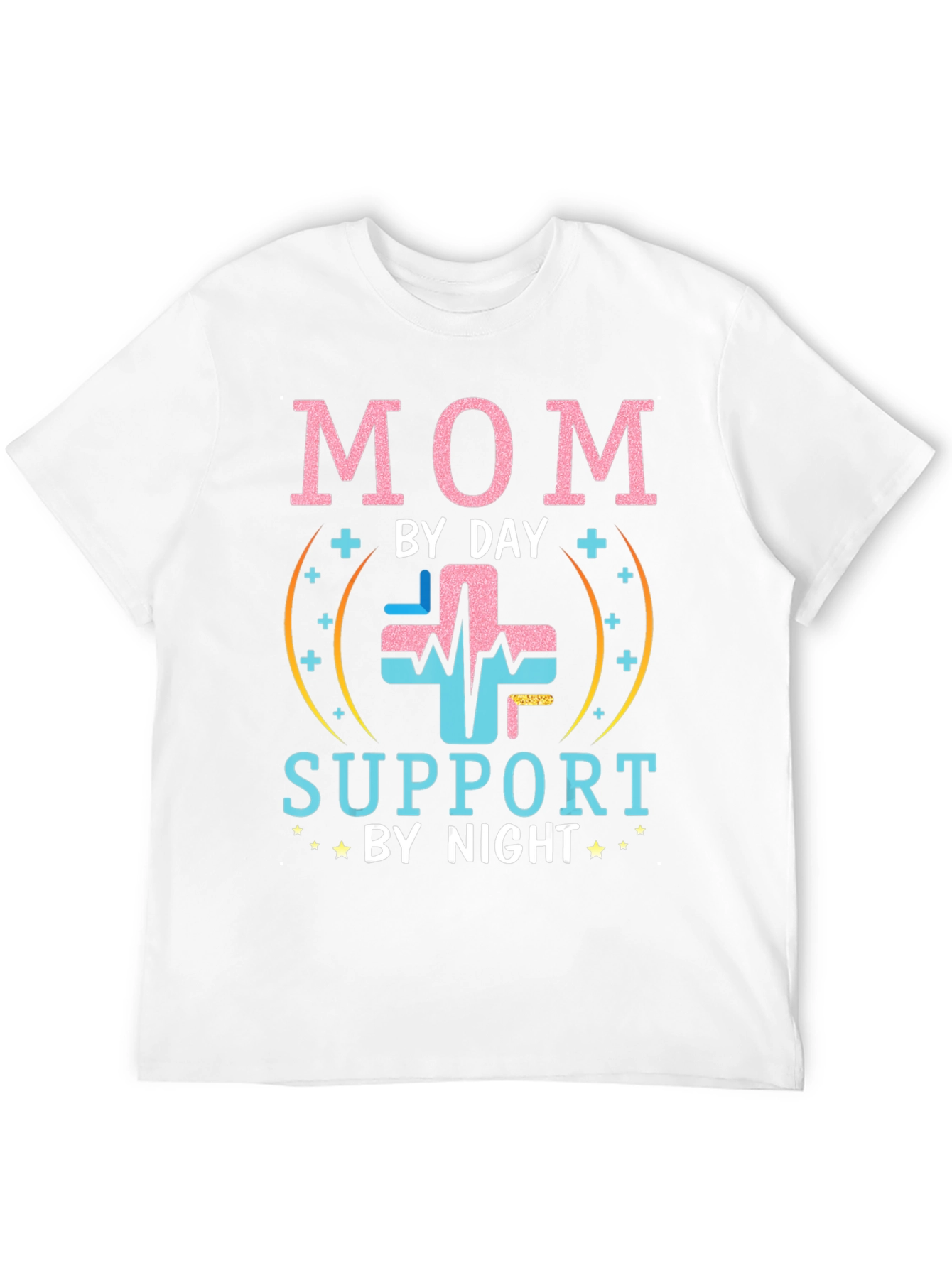 Mom By Day Support By Night Black T-Shirt