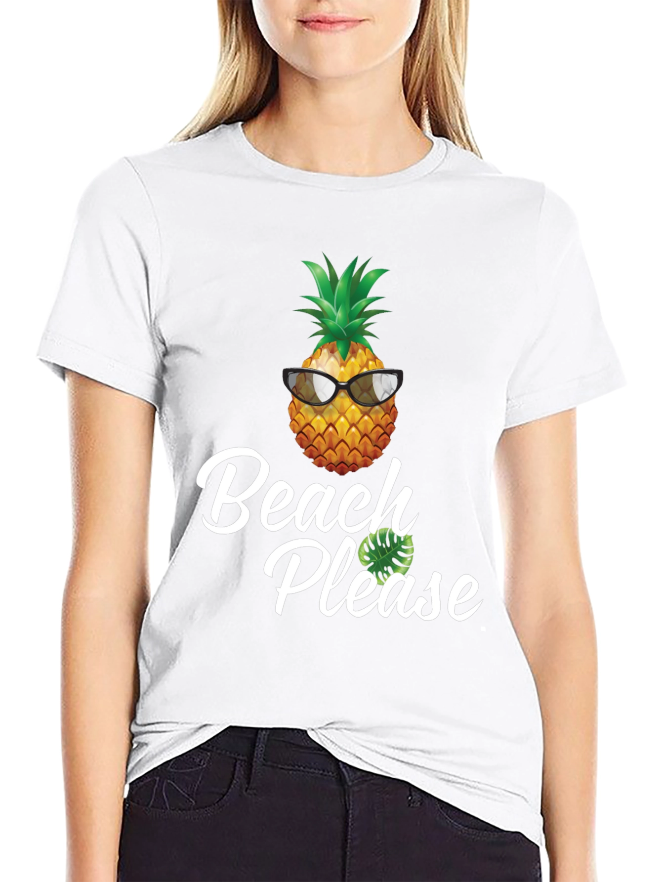 Beach Please Pineapple Graphic T-Shirt