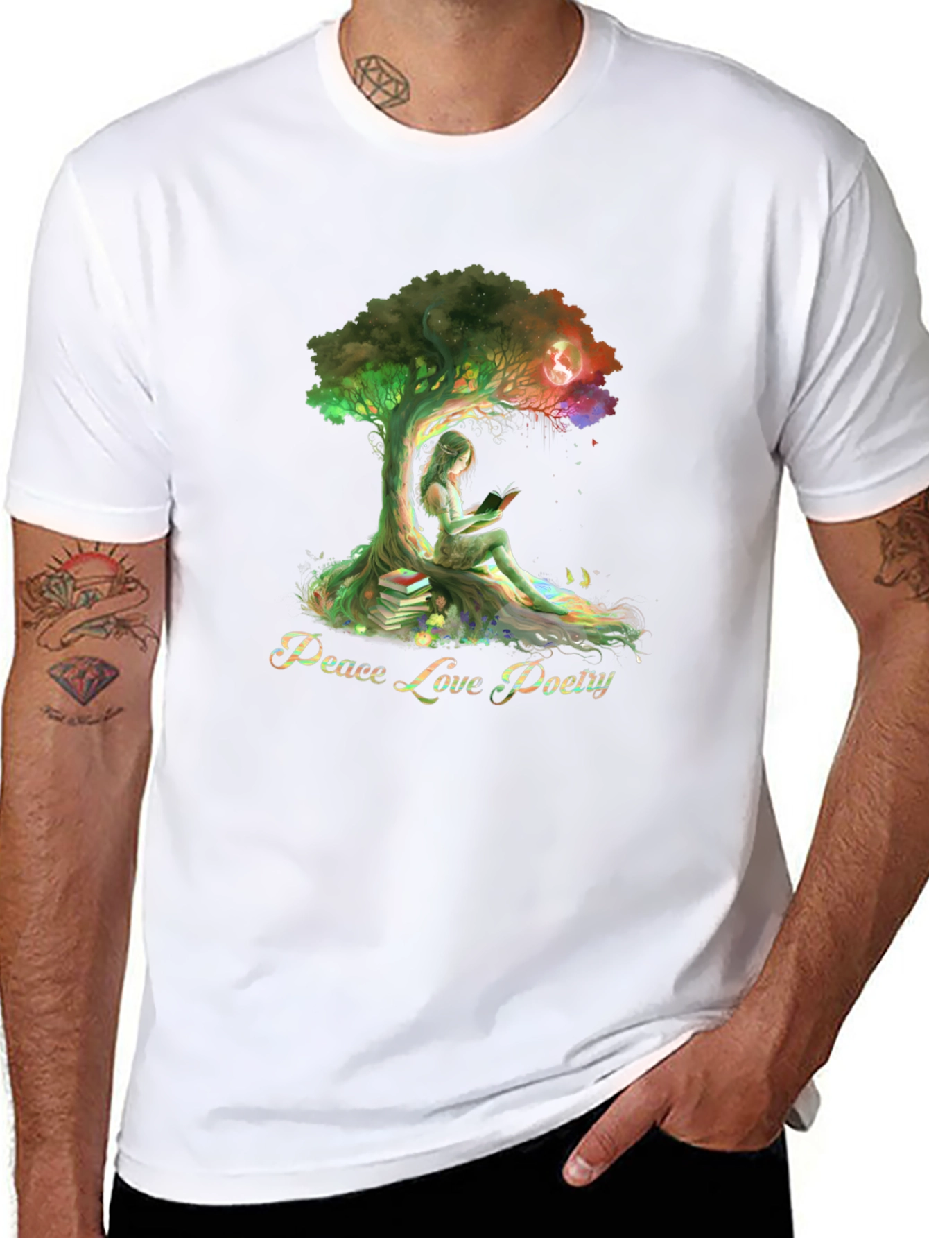 Peace Love Poetry Graphic Tee