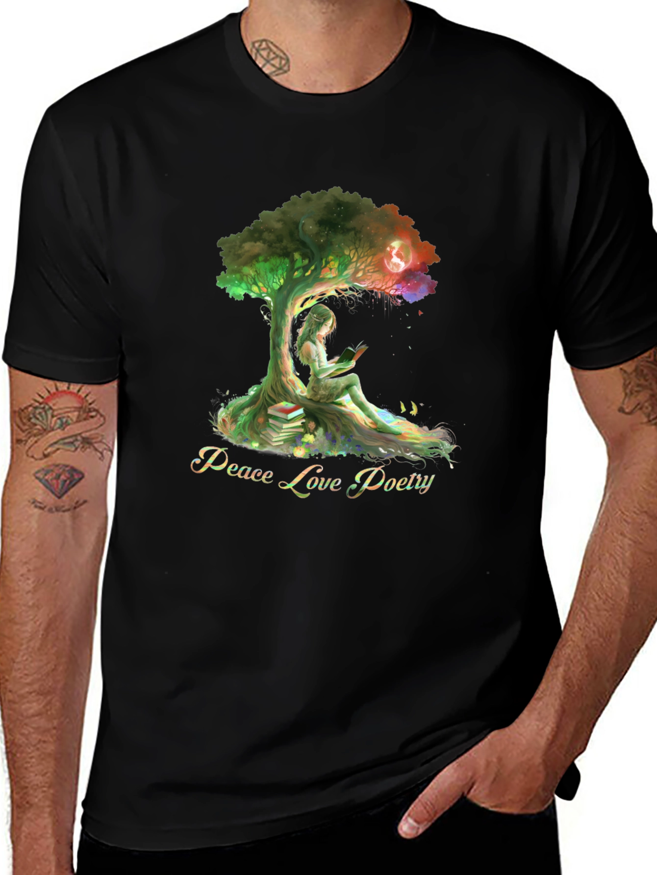 Peace Love Poetry Graphic Tee