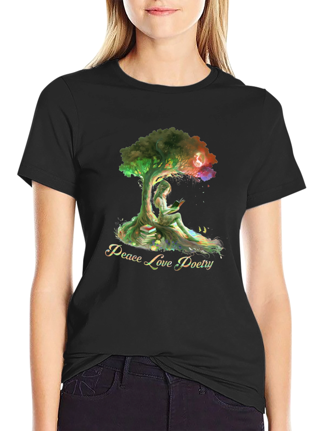 Peace Love Poetry Graphic Tee
