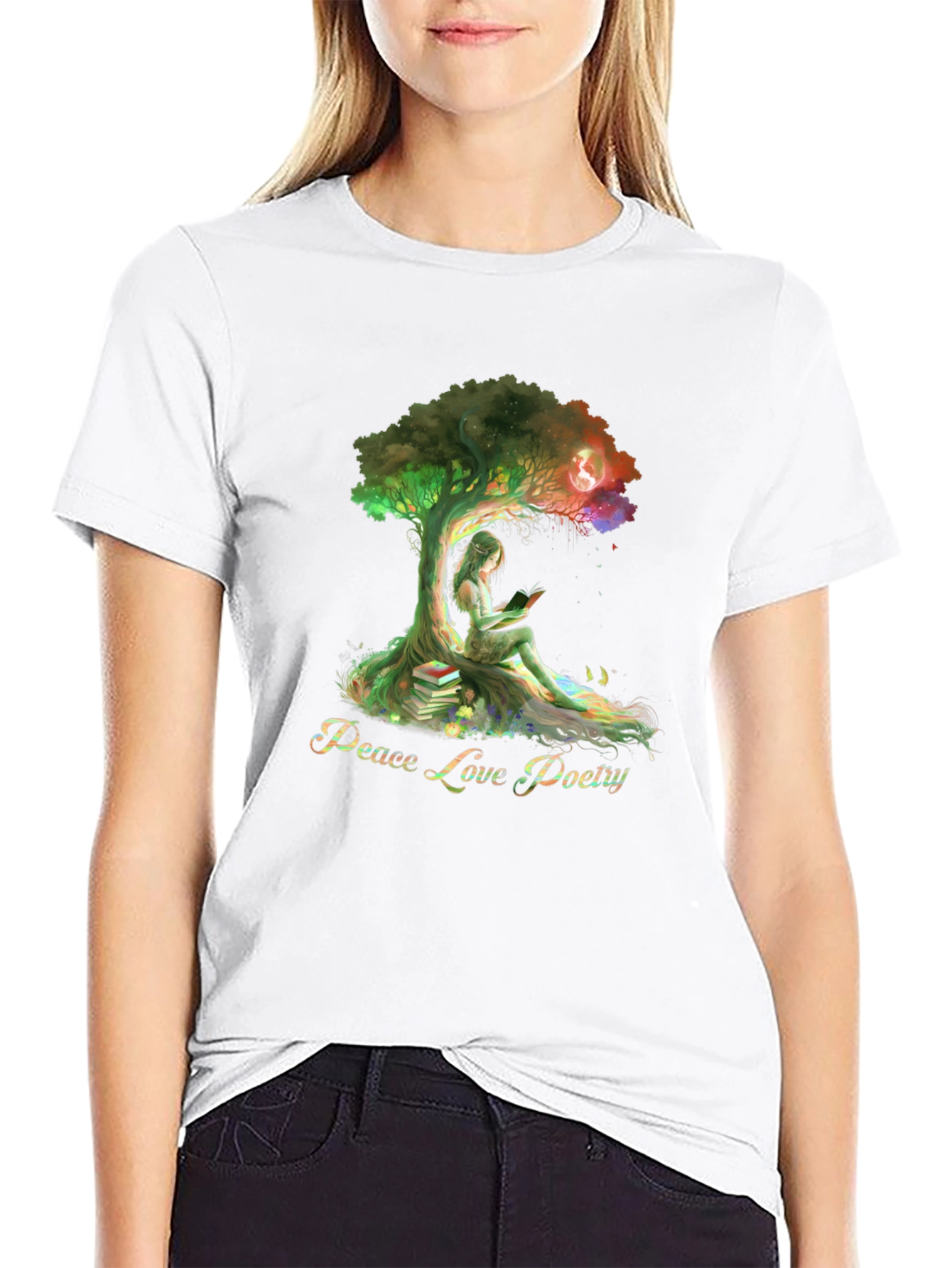 Peace Love Poetry Graphic Tee