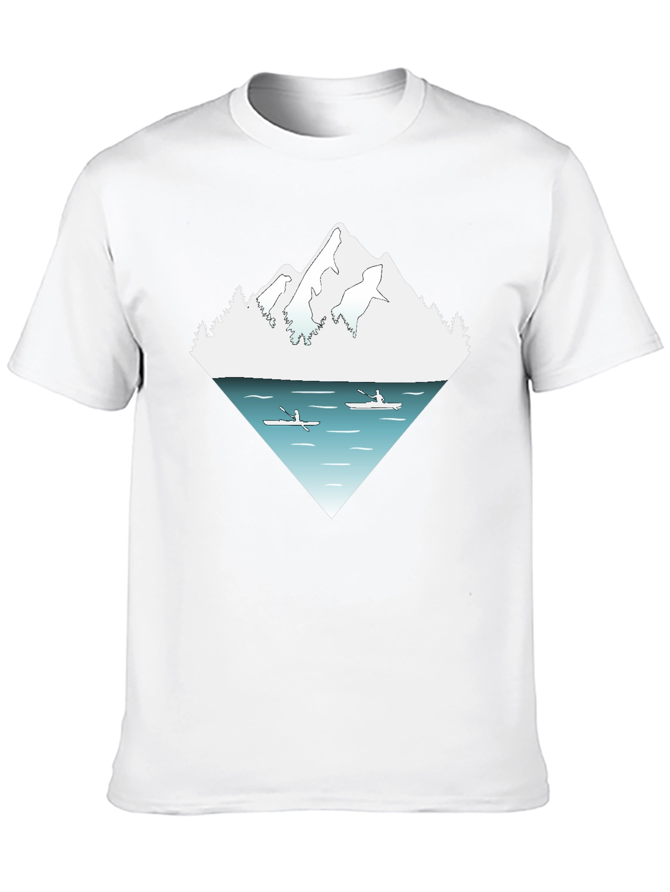 Mountain Lake Kayak Graphic Tee - Nature Adventure Shirt