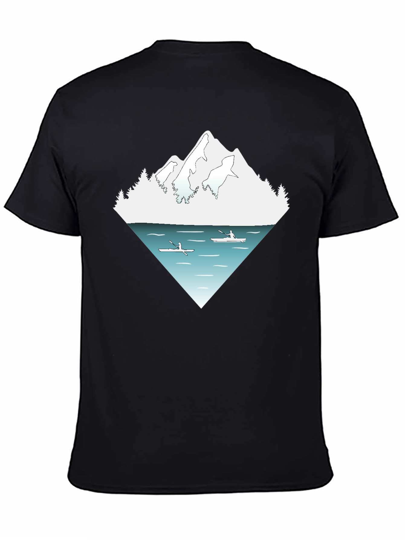 Mountain Lake Kayak Graphic Tee - Nature Adventure Shirt
