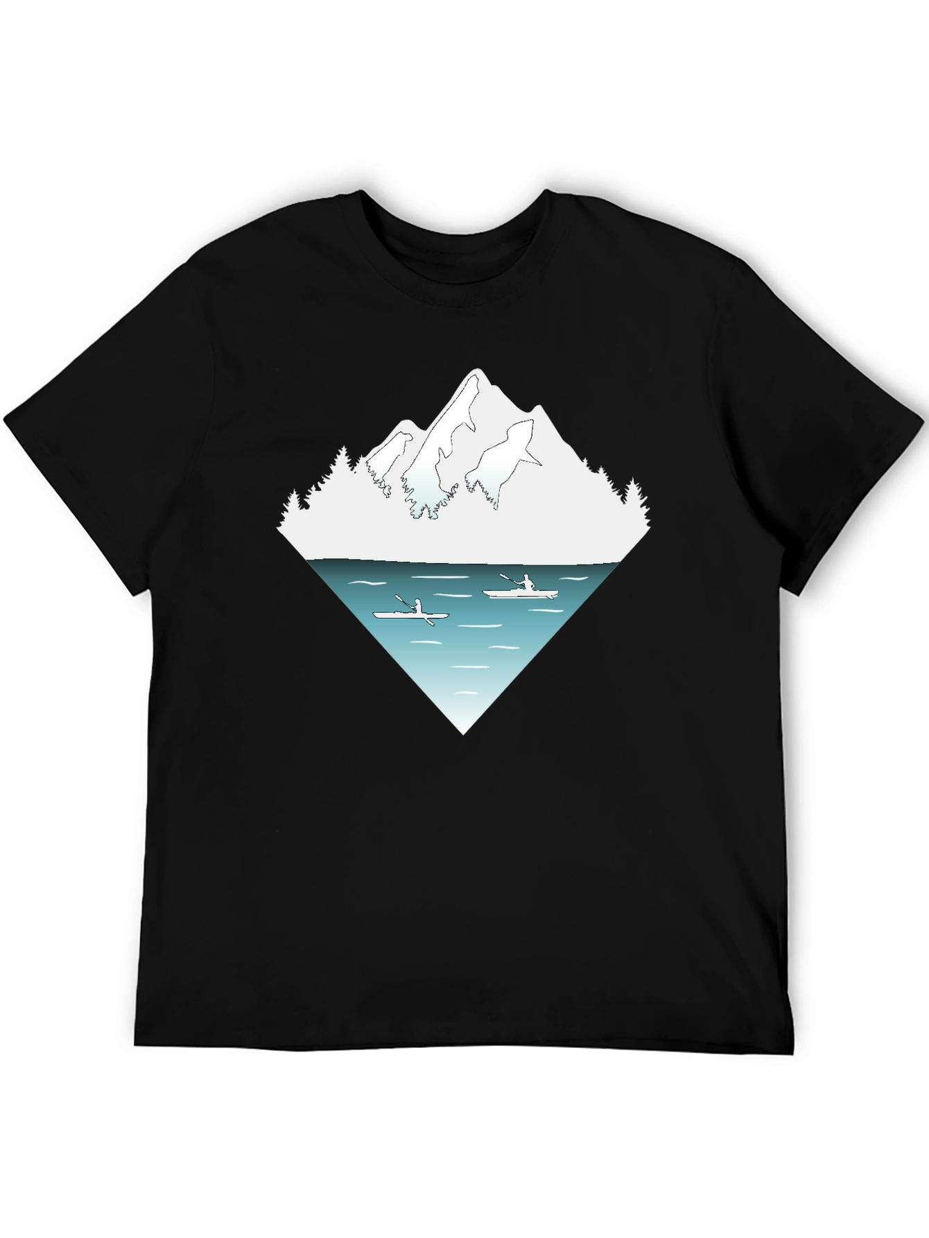 Mountain Lake Kayak Graphic Tee - Nature Adventure Shirt