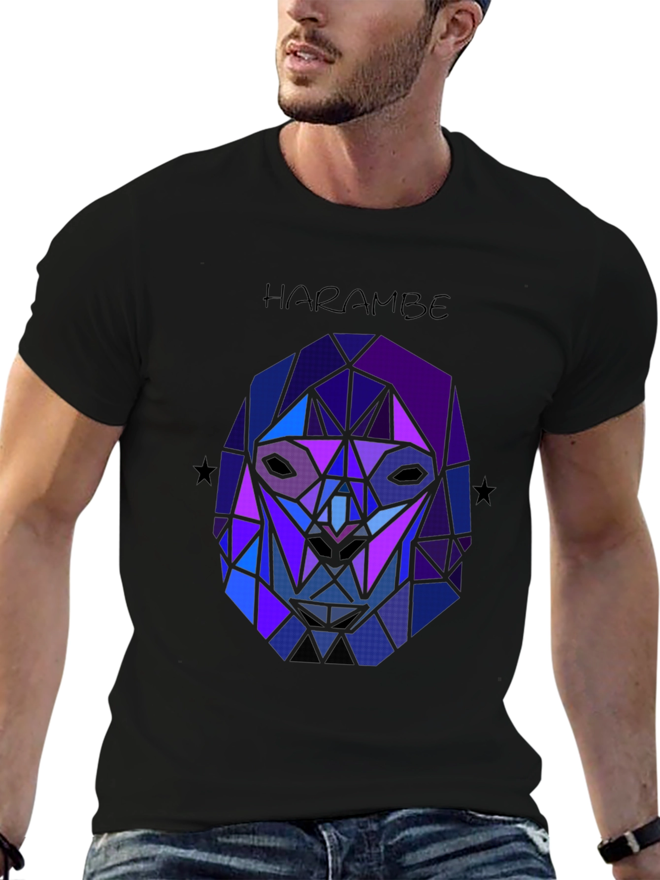Harambe Graphic Tee - Geometric Gorilla Design