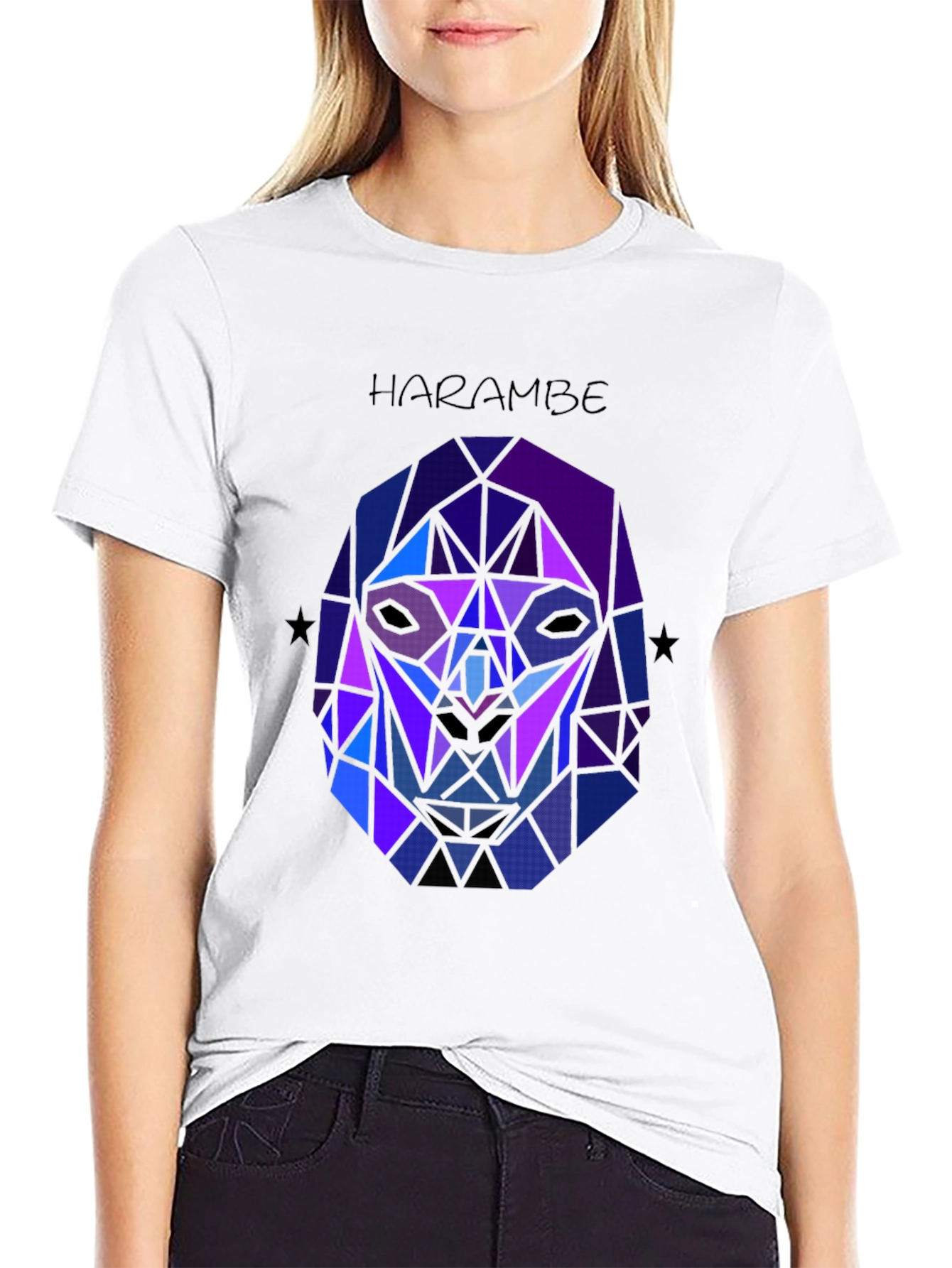 Harambe Graphic Tee - Geometric Gorilla Design