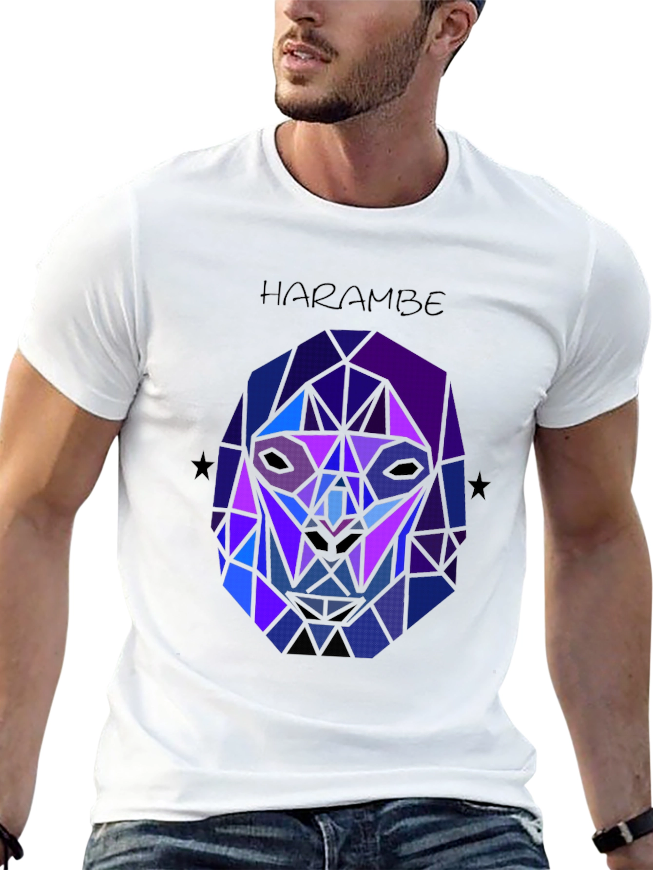 Harambe Graphic Tee - Geometric Gorilla Design