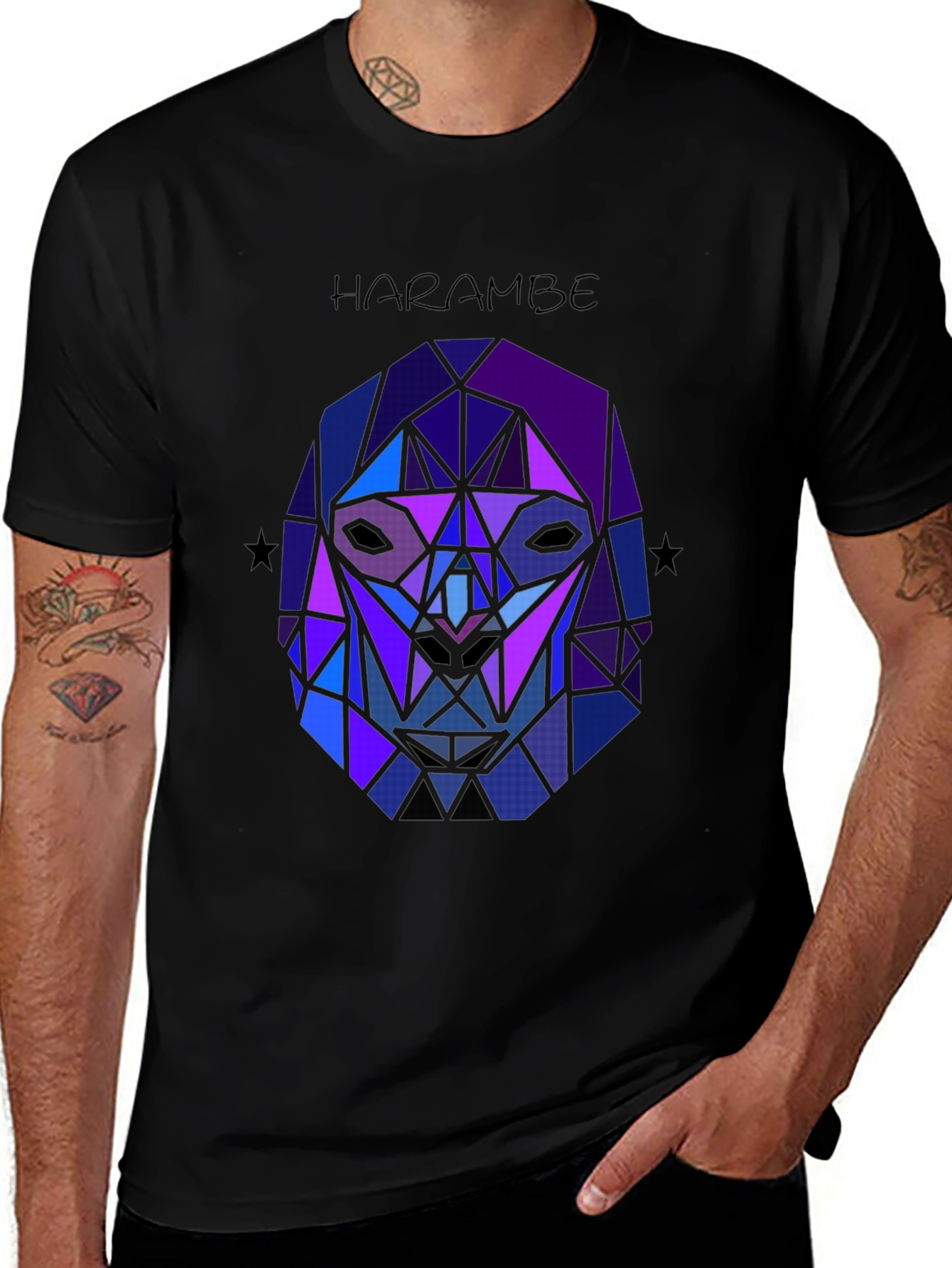 Harambe Graphic Tee - Geometric Gorilla Design