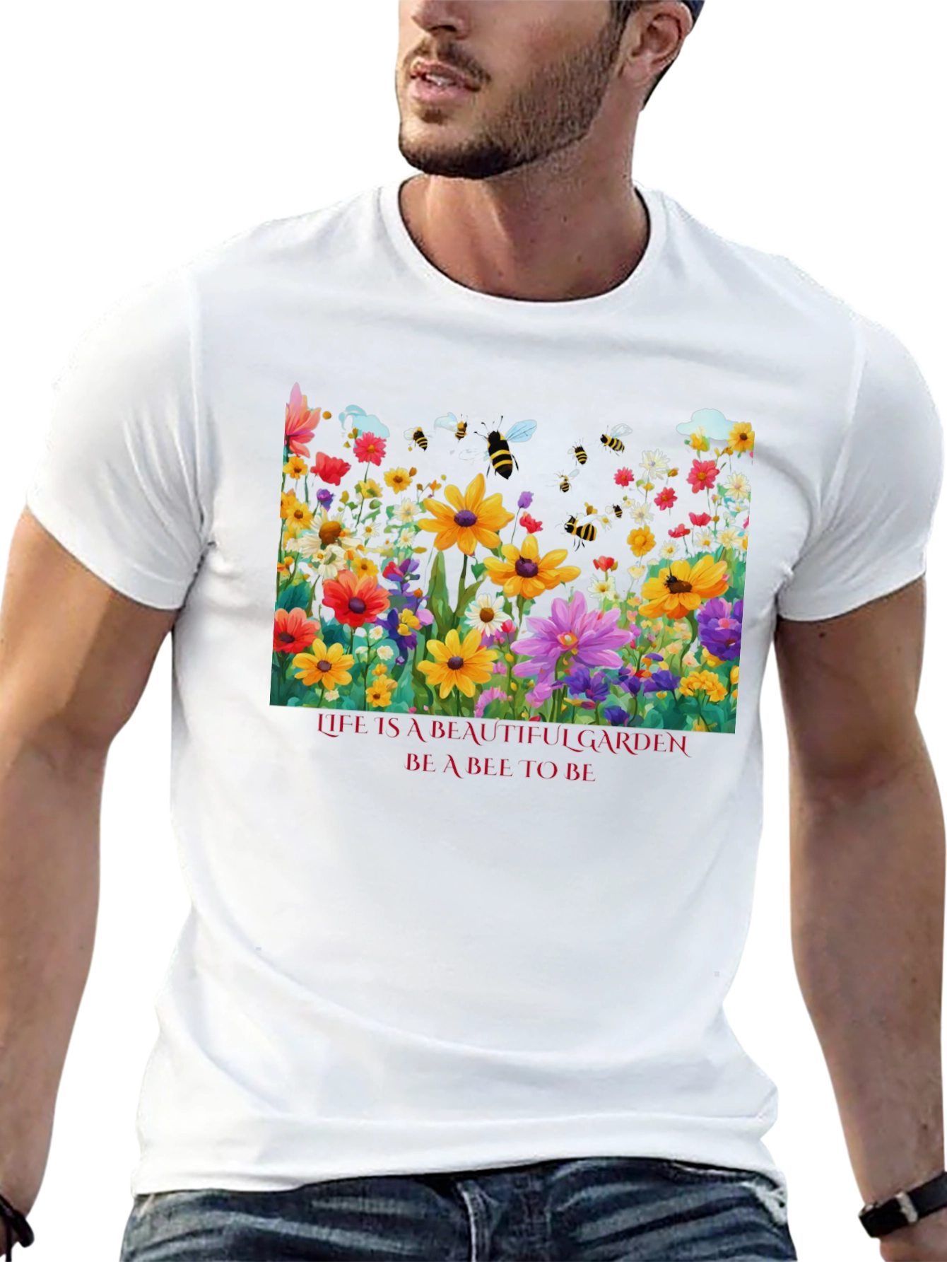 Floral Garden Bee Graphic Tee