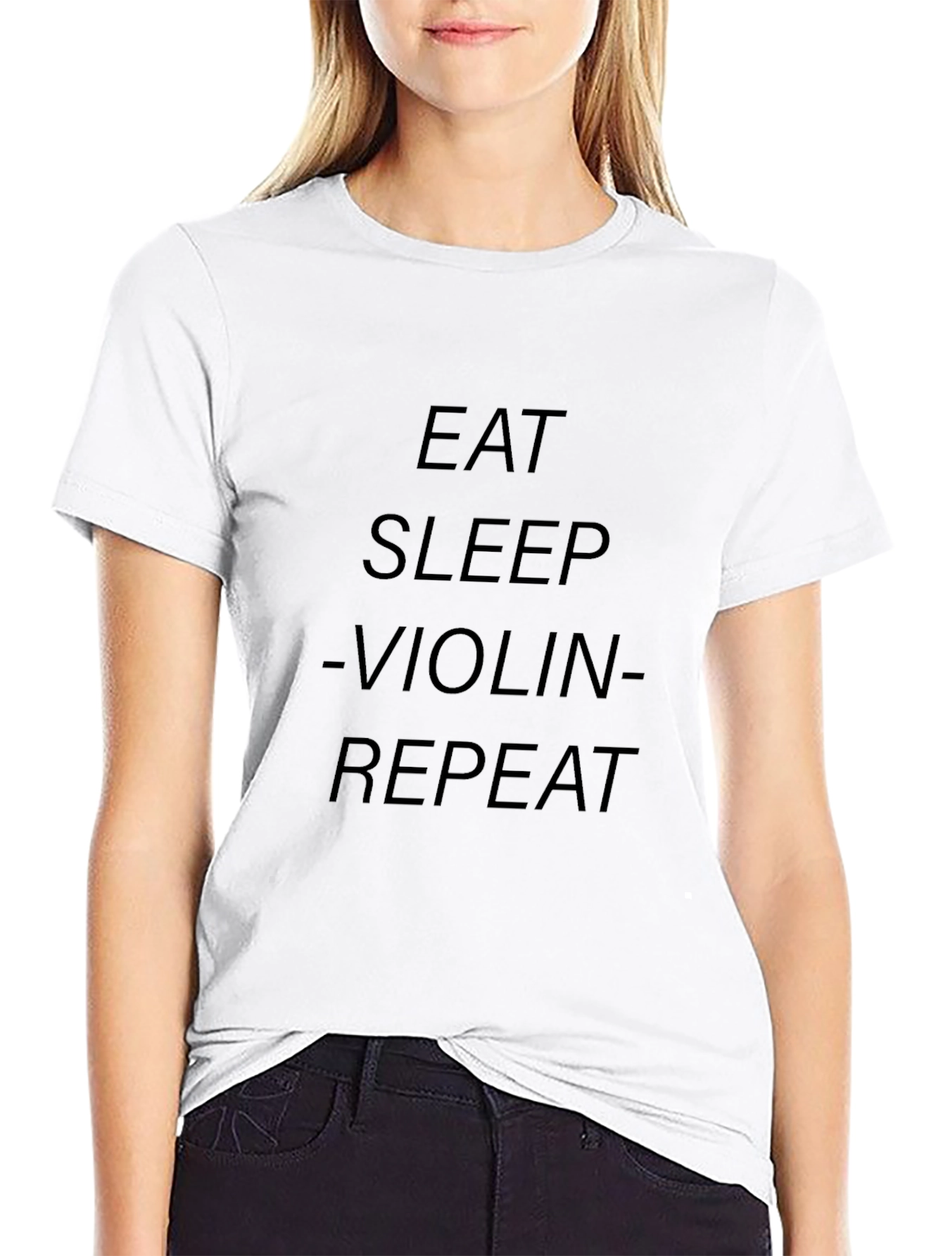 Eat Sleep Violin Repeat Black T-Shirt