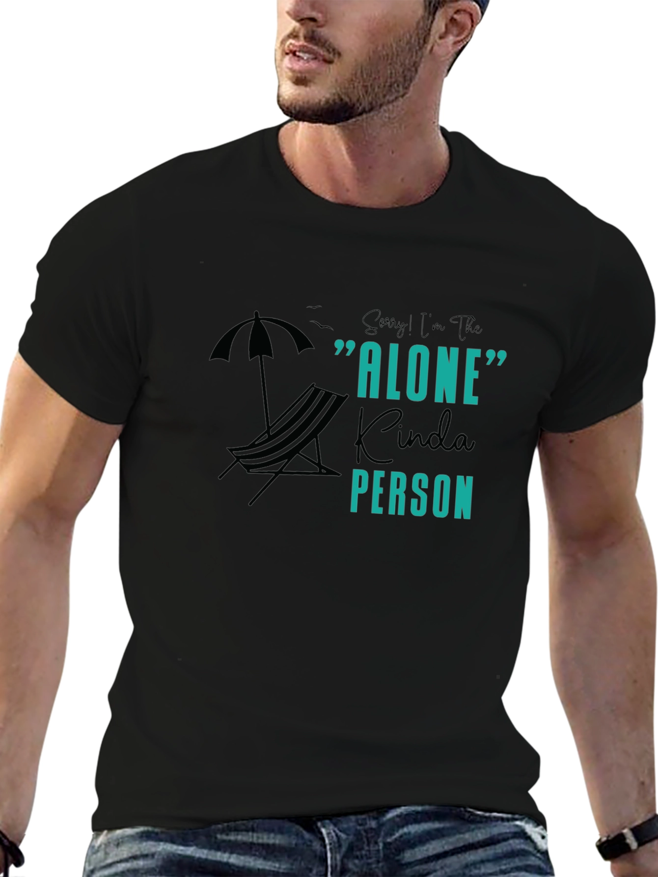 Alone Kinda Person Graphic Tee - Unisex Black T-Shirt
