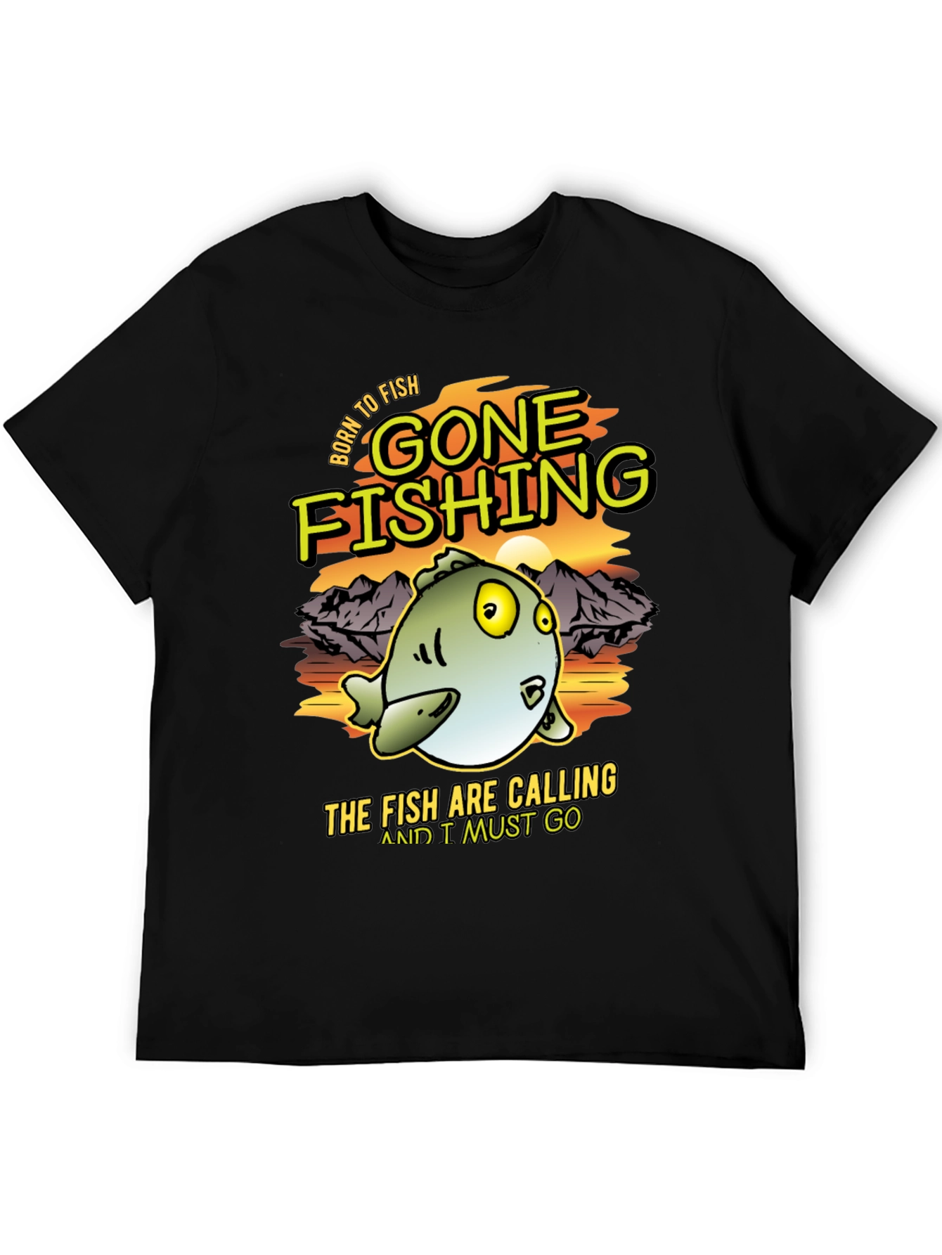 Gone Fishing Mens Graphic Tee
