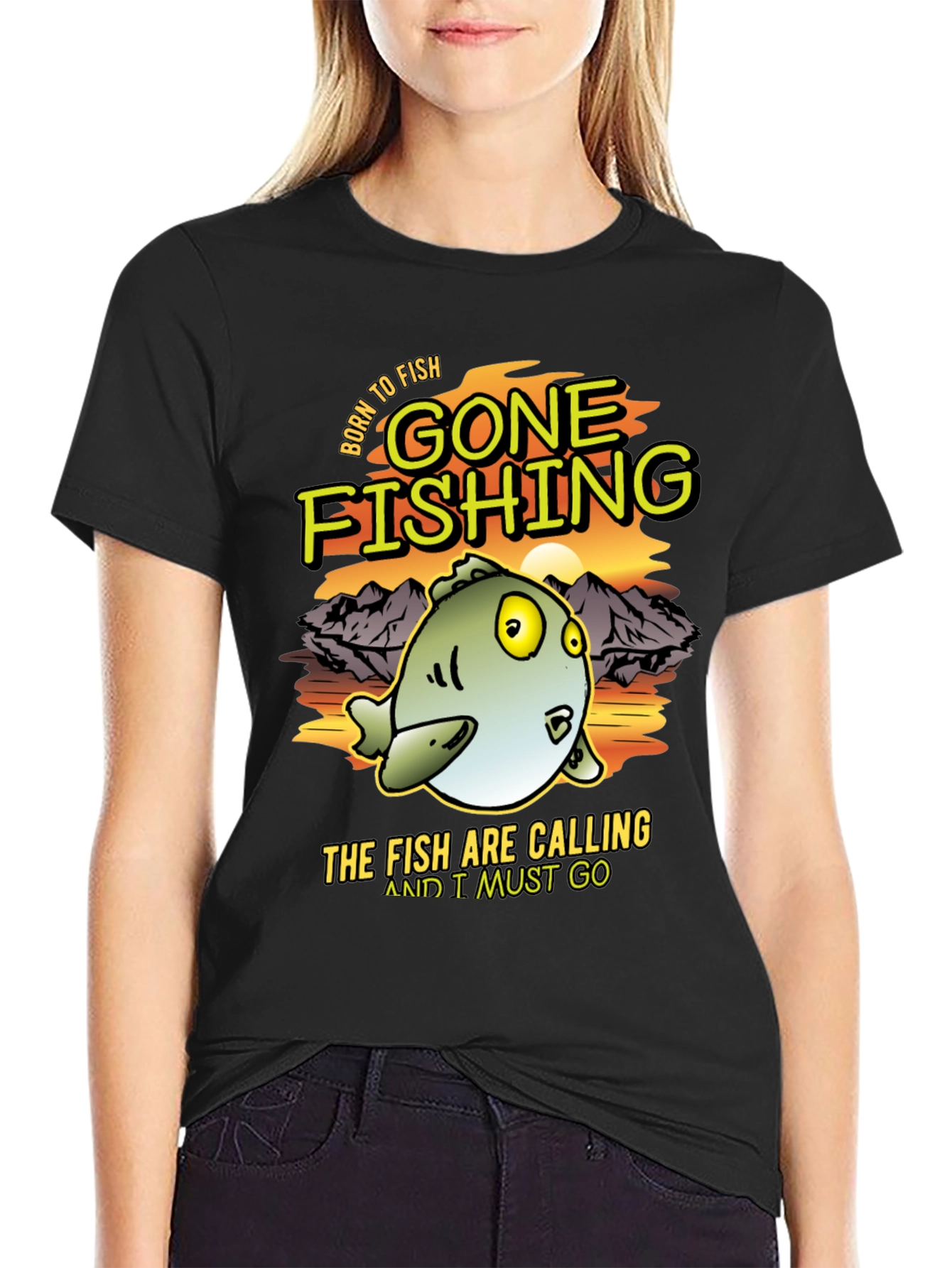 Gone Fishing Mens Graphic Tee