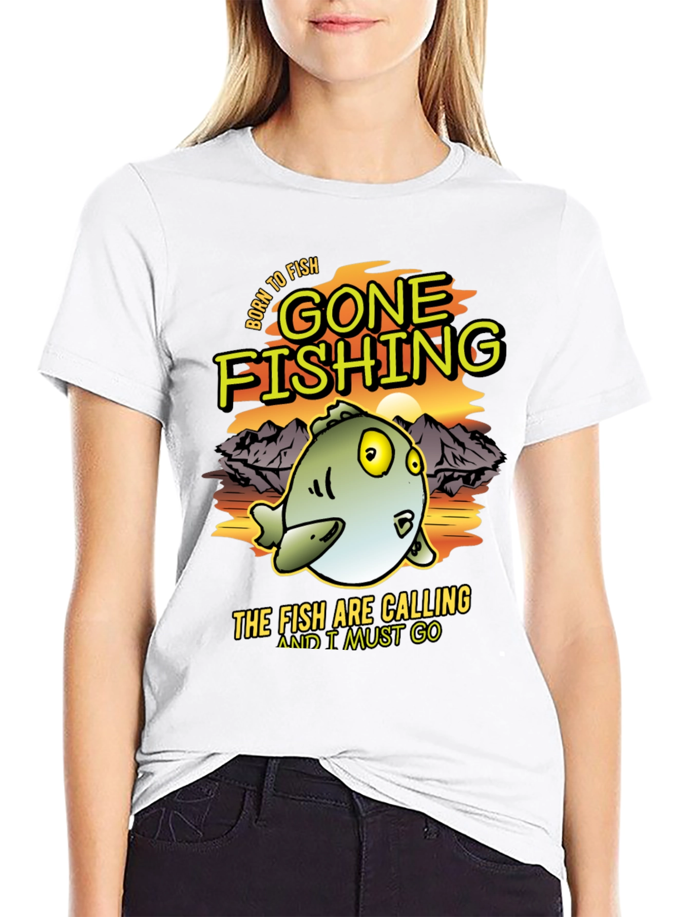 Gone Fishing Mens Graphic Tee