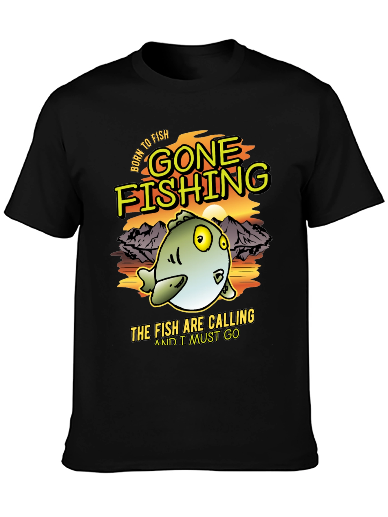Gone Fishing Mens Graphic Tee