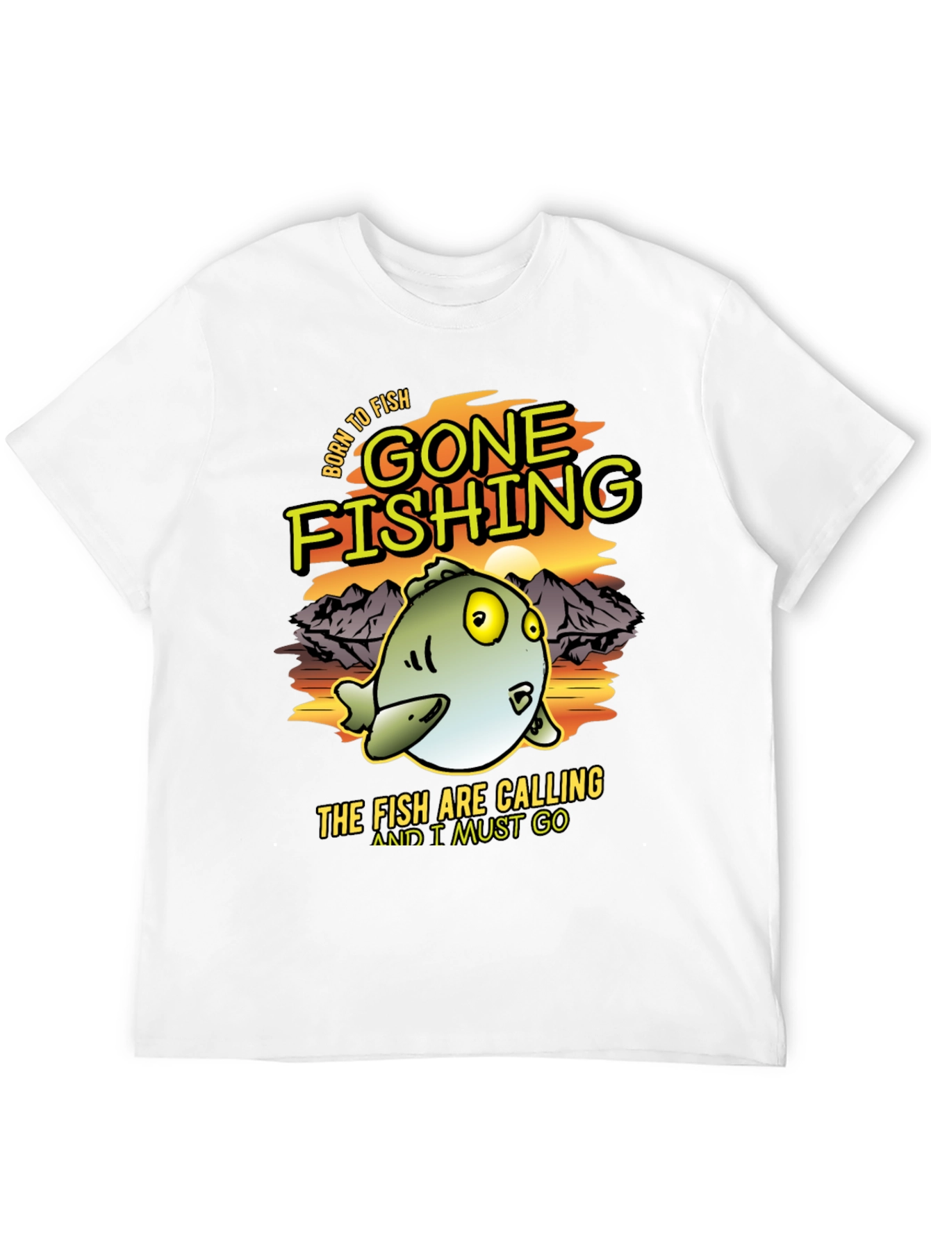 Gone Fishing Mens Graphic Tee
