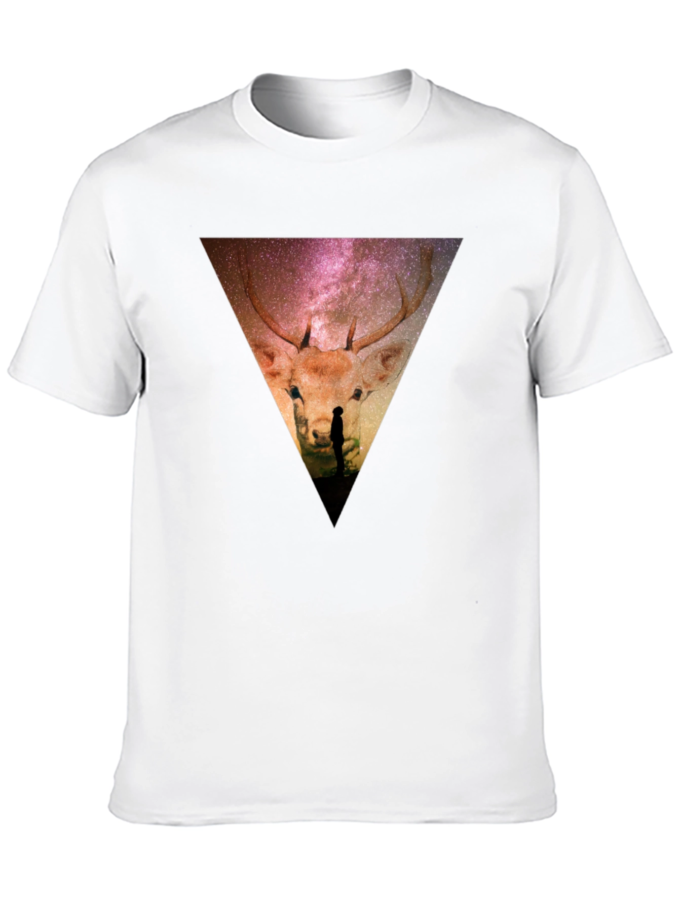 Cosmic Deer Graphic Tee - Black Casual Shirt