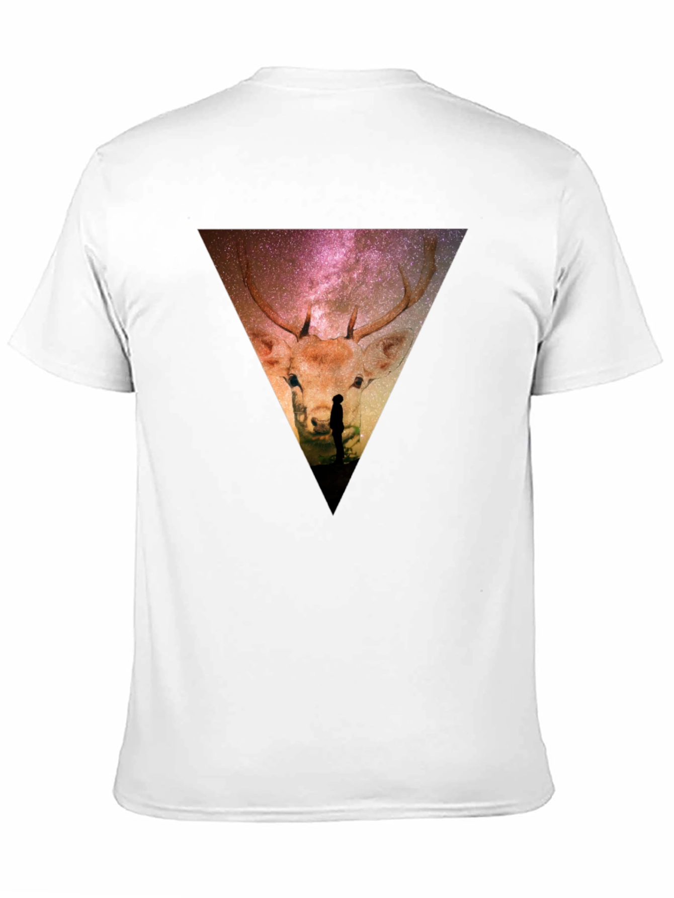 Cosmic Deer Graphic Tee - Black Casual Shirt